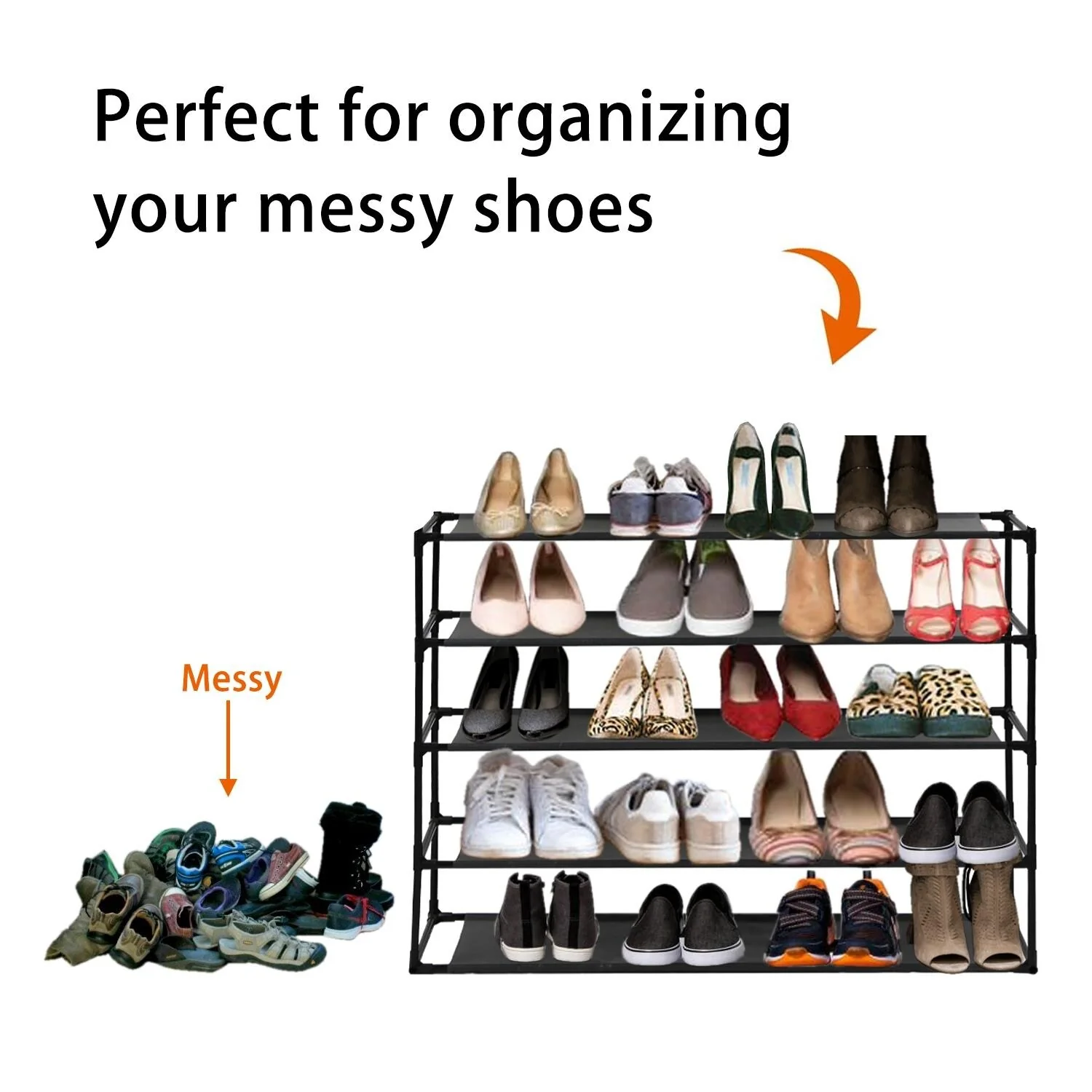 Modern Waterproof Shoe Rack Organizer Tower for Small Spaces
