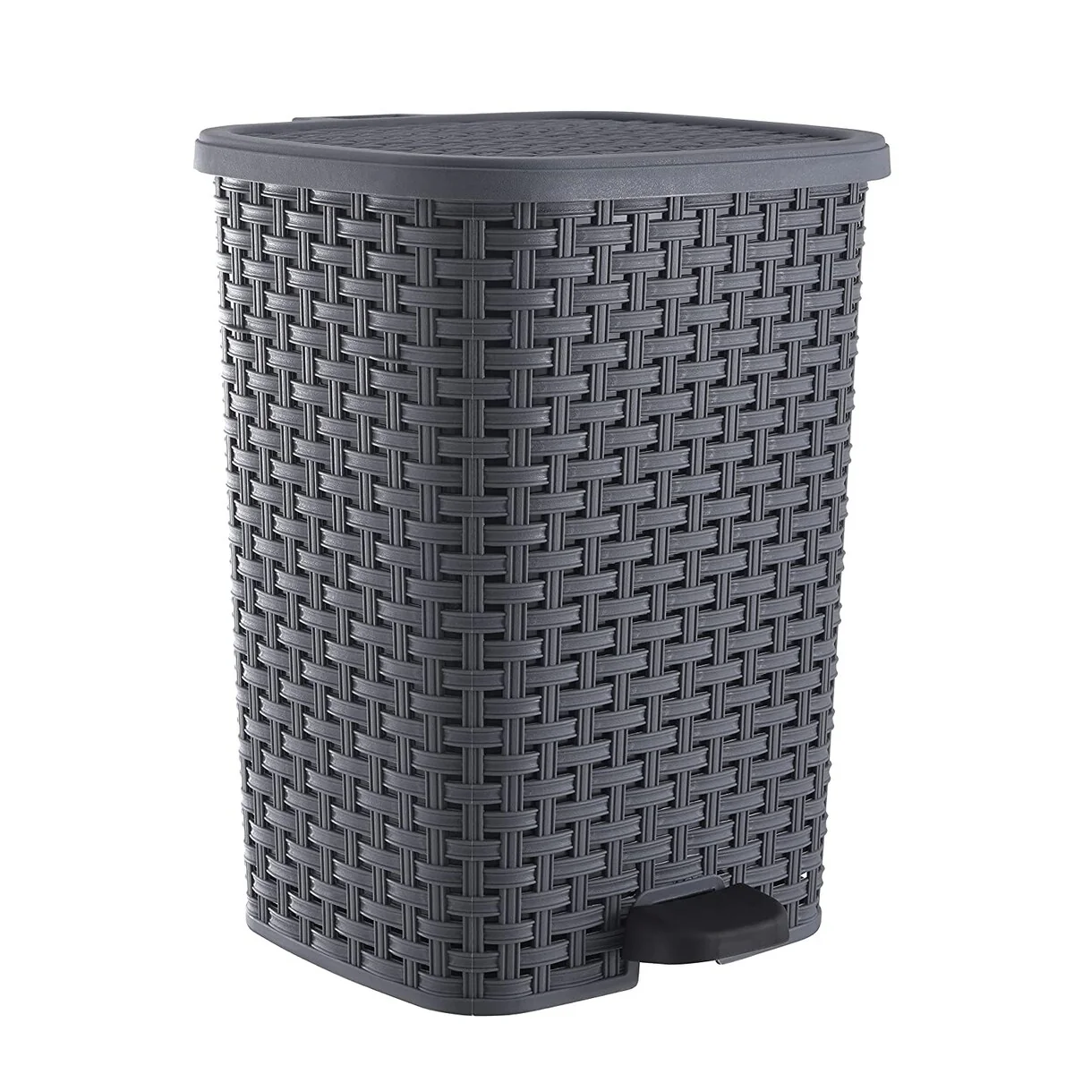 Superio Rattan Step On Trash Can with Removable Liner