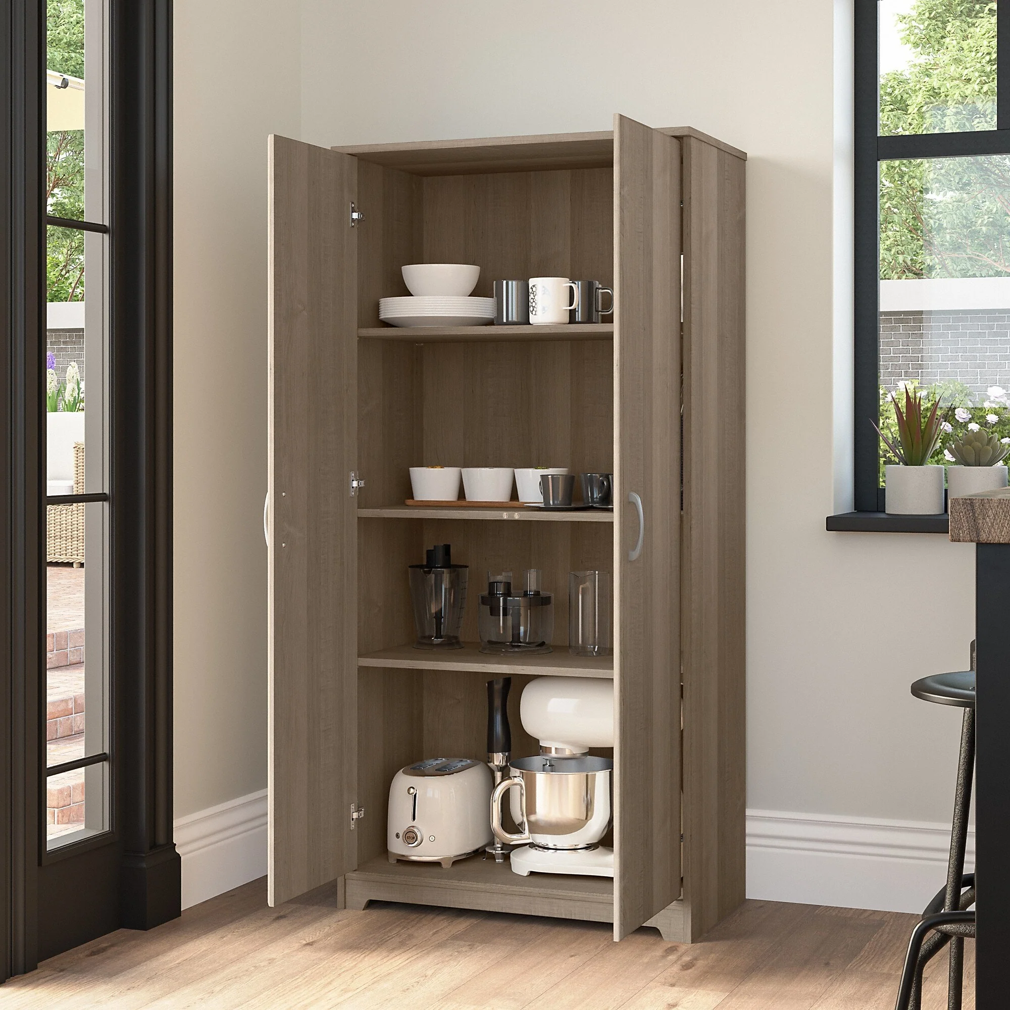 Cabot Tall Kitchen Pantry Cabinet with Doors by Bush Furniture