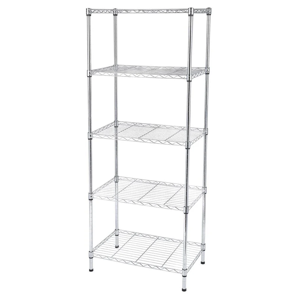 5-Tier Kitchen Metal Organizer Wire Storage Shelving Rack