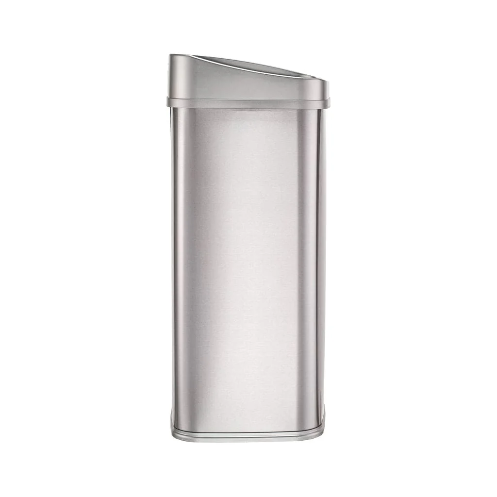 NINESTARS Rectangular Motion Sensor Trash Can 13.2 Gallon Silver DZT-50-28SL