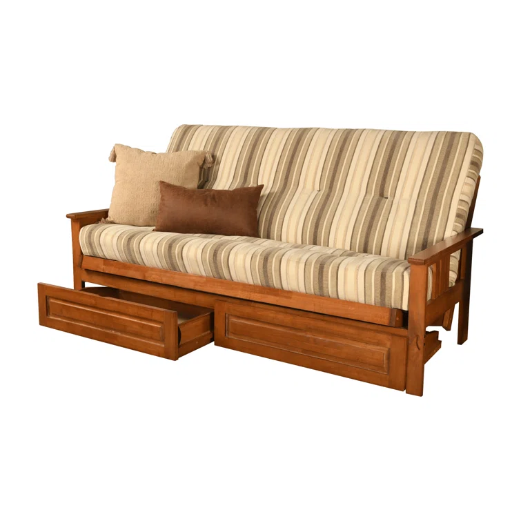 Stratford Full-Size Futon Frame Includes Storage Drawers and Mattress