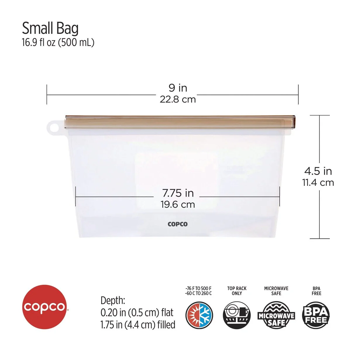 Copco Silicone Food Grade Reusable Storage Bag