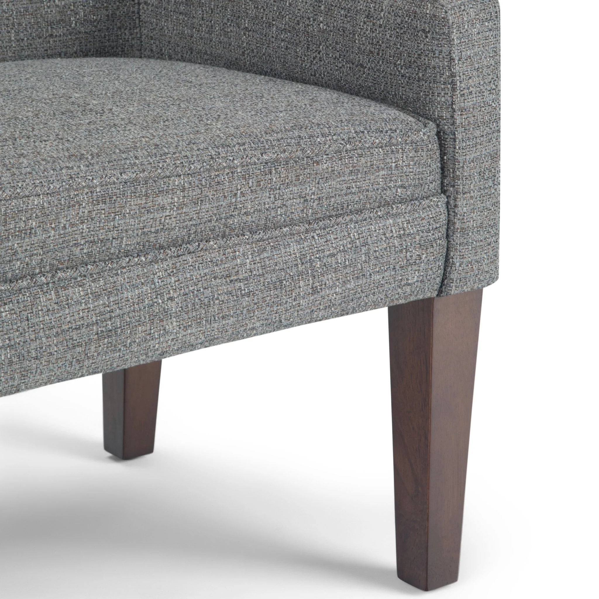 Wave Upholstered Bench with Low Back and Swooped Arms