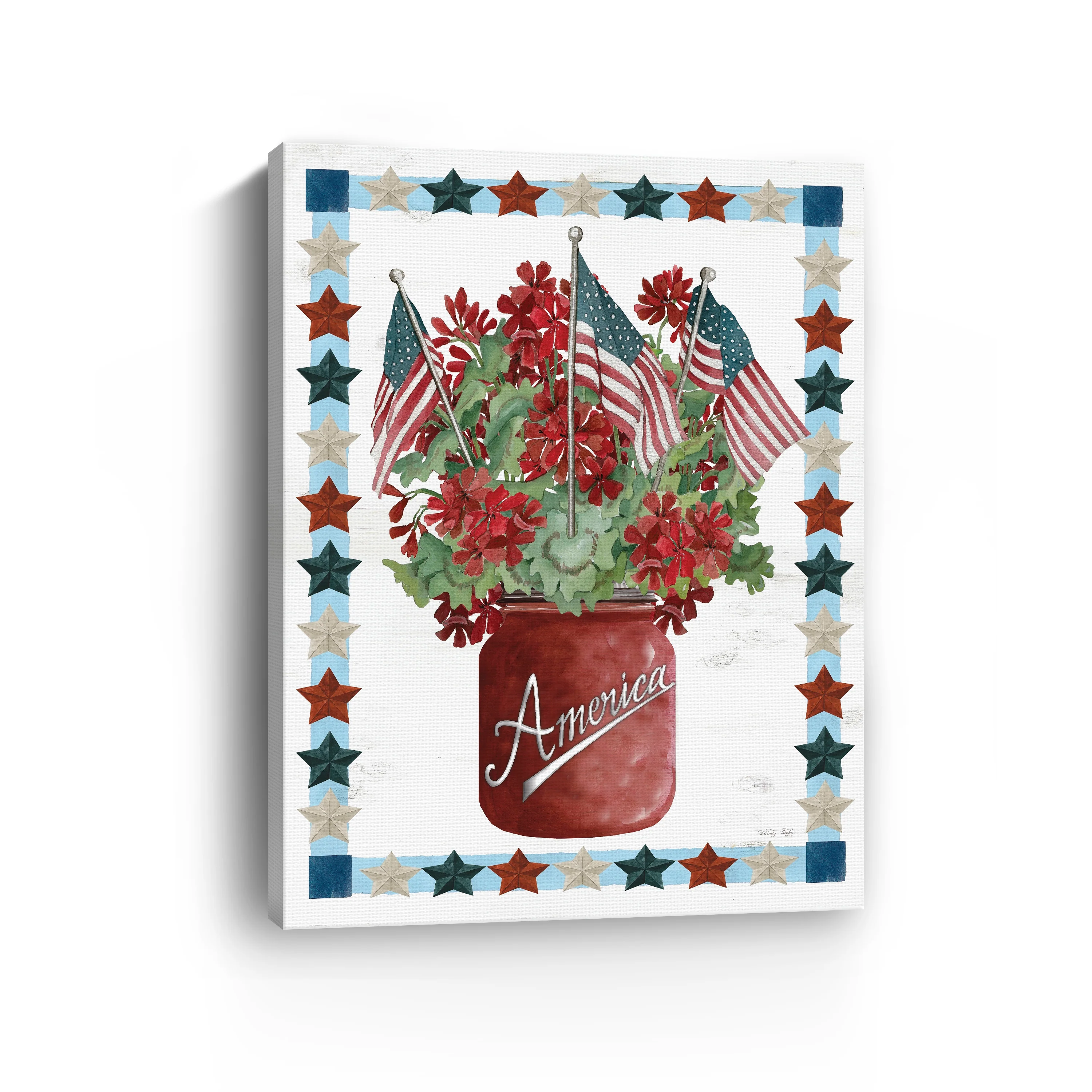 Patriotic Flowers Canvas Giclee