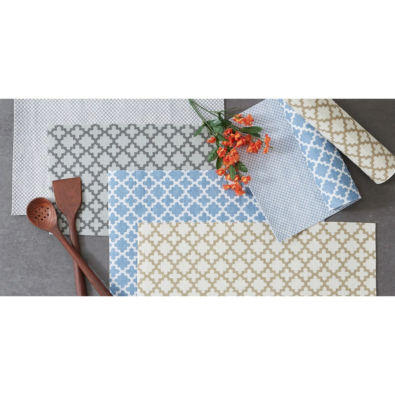 DII Grey Lattice Shelf Liner (Set of 2)