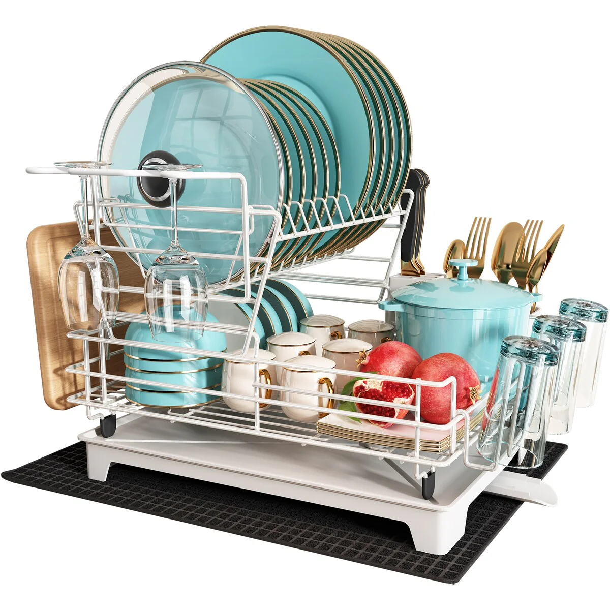 JASIWAY 2 Tier Kitchen Stainless Steel Dish Rack