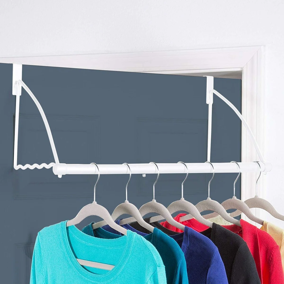 Over the Door Closet Valet with Hanging Bar Expandable 17
