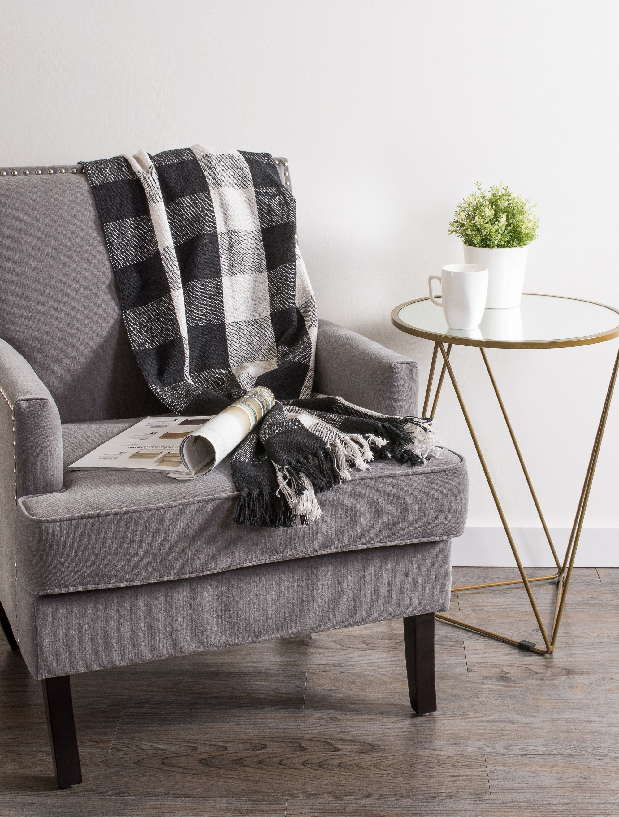 Black & White Buffalo Check Throw
