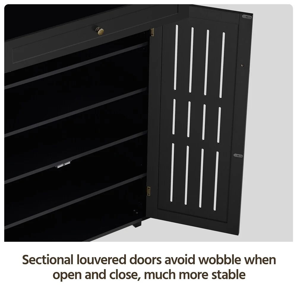 Yaheetech 5-Tier & 1 Drawer Shoe Storage Cabinet Closed Adjustable Shoes Rack - N/A