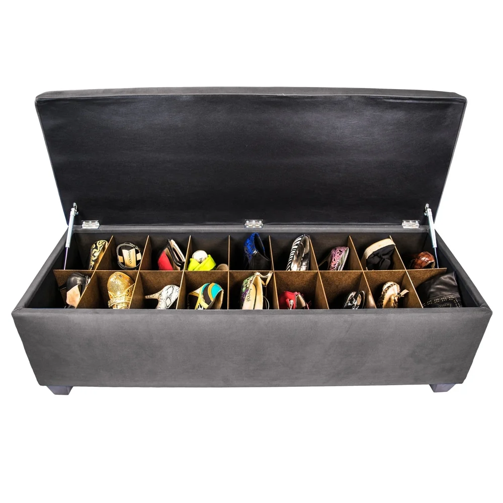 MJL Furniture-Sole Secret Obsession Diamond-tufted Shoe Storage Bench