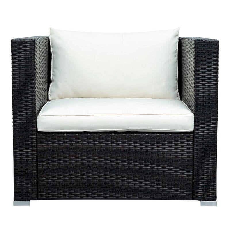 Lancaer Wicker/Rattan 6 - Person Seating Group with Cushions