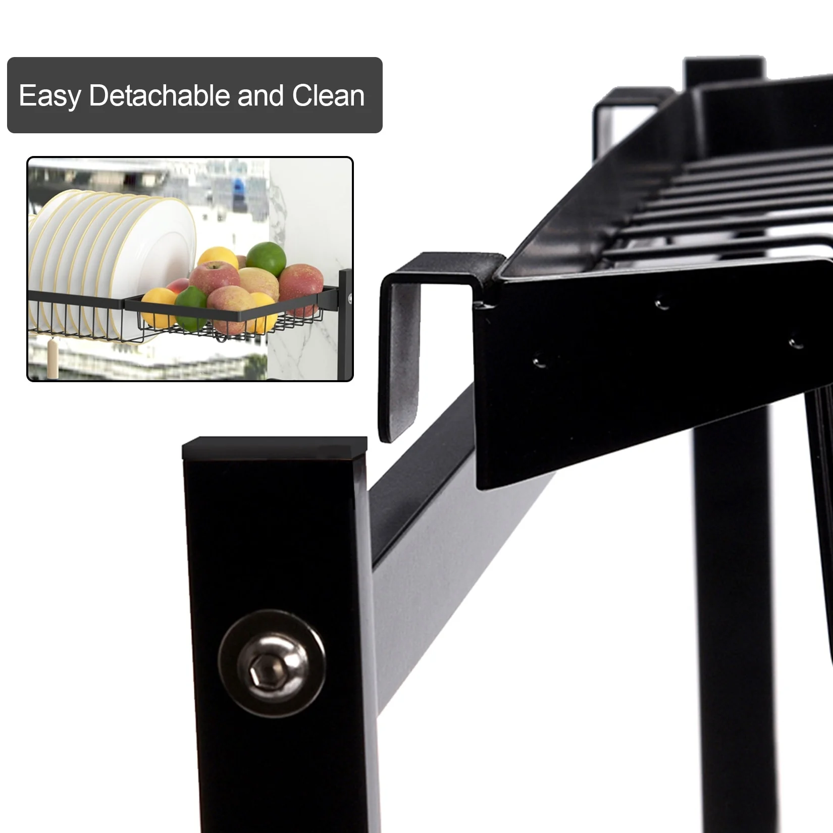 Adjustable Large Dish Drying Rack Metal Over the Sink Storage Kitchen - 33.6x12.4x20.5 inch