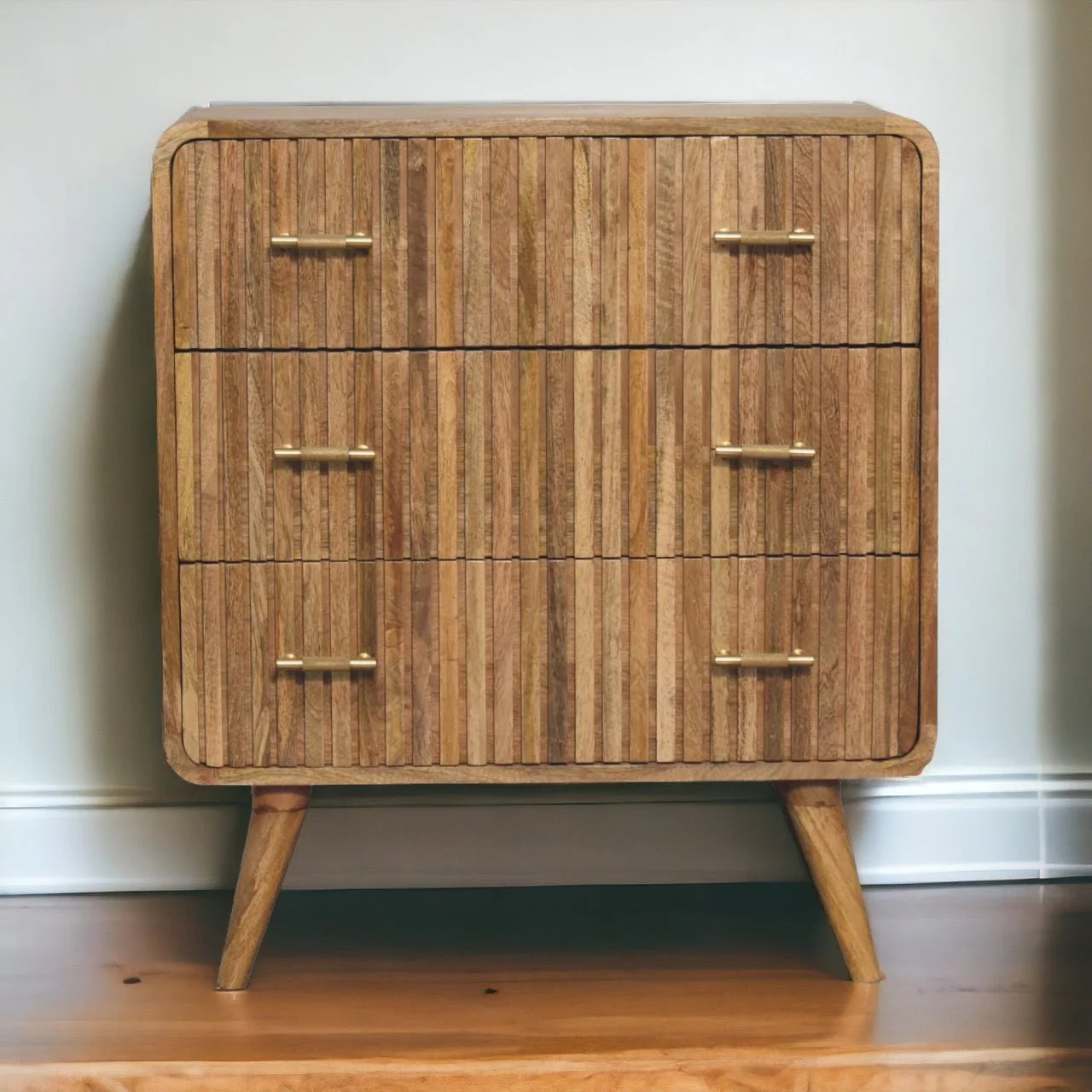 Architect Solid Wood Chest with 3 Drawers and Tapered Legs
