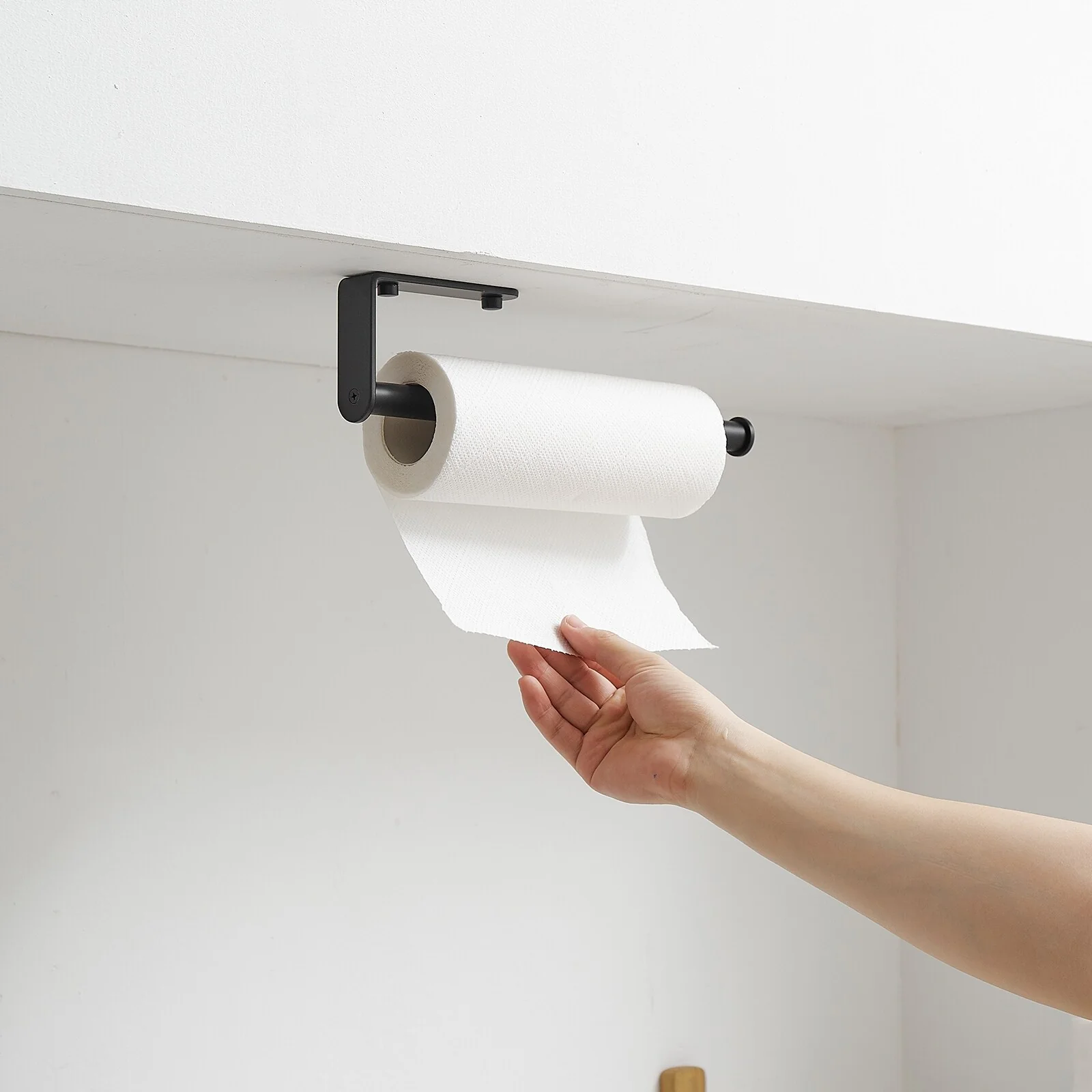 Wall Mount Paper Towel Holder Bulk- Self-Adhesive Under Cabinet (2 Pieces)