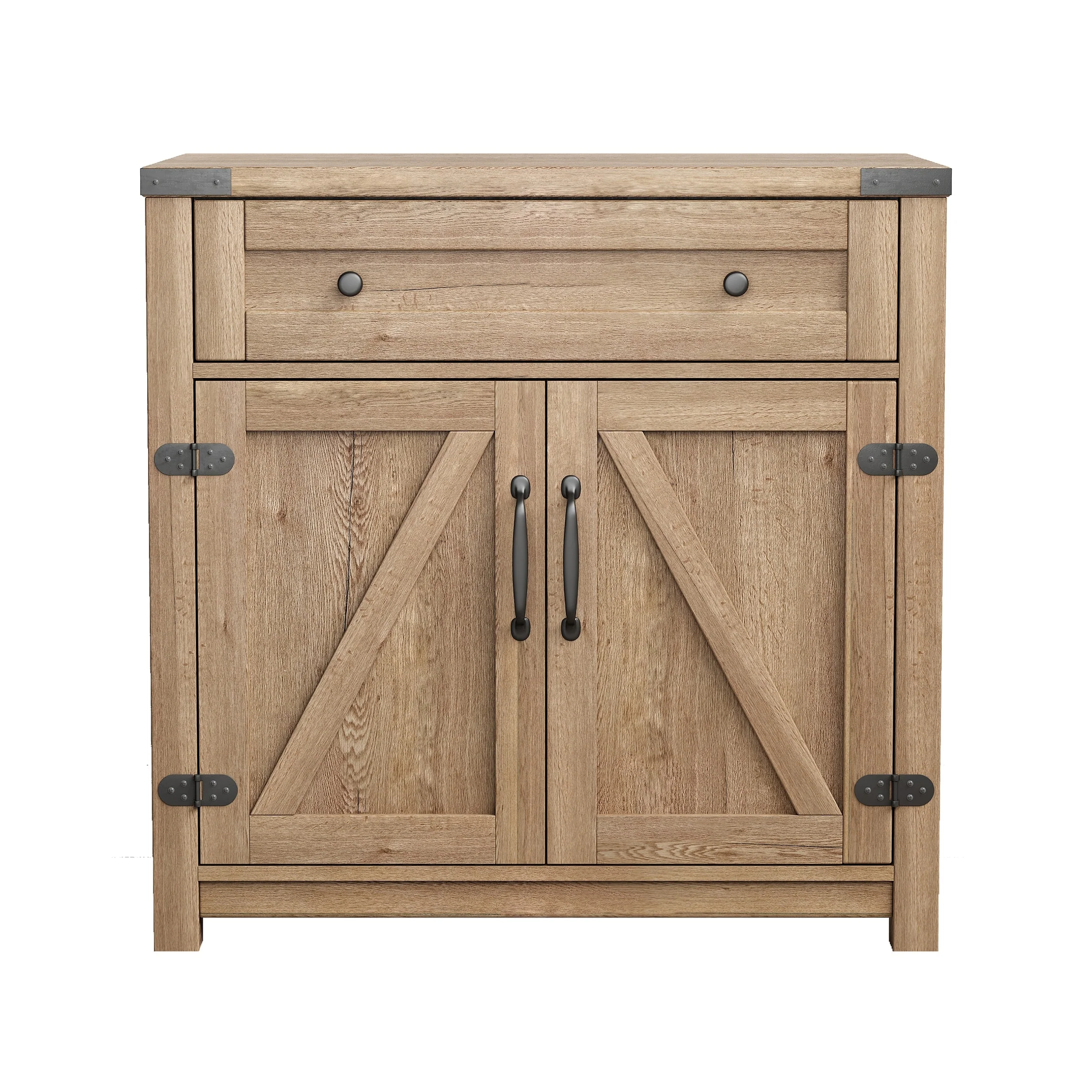 Modern Farmhouse Double Barn Door Accent Cabinet