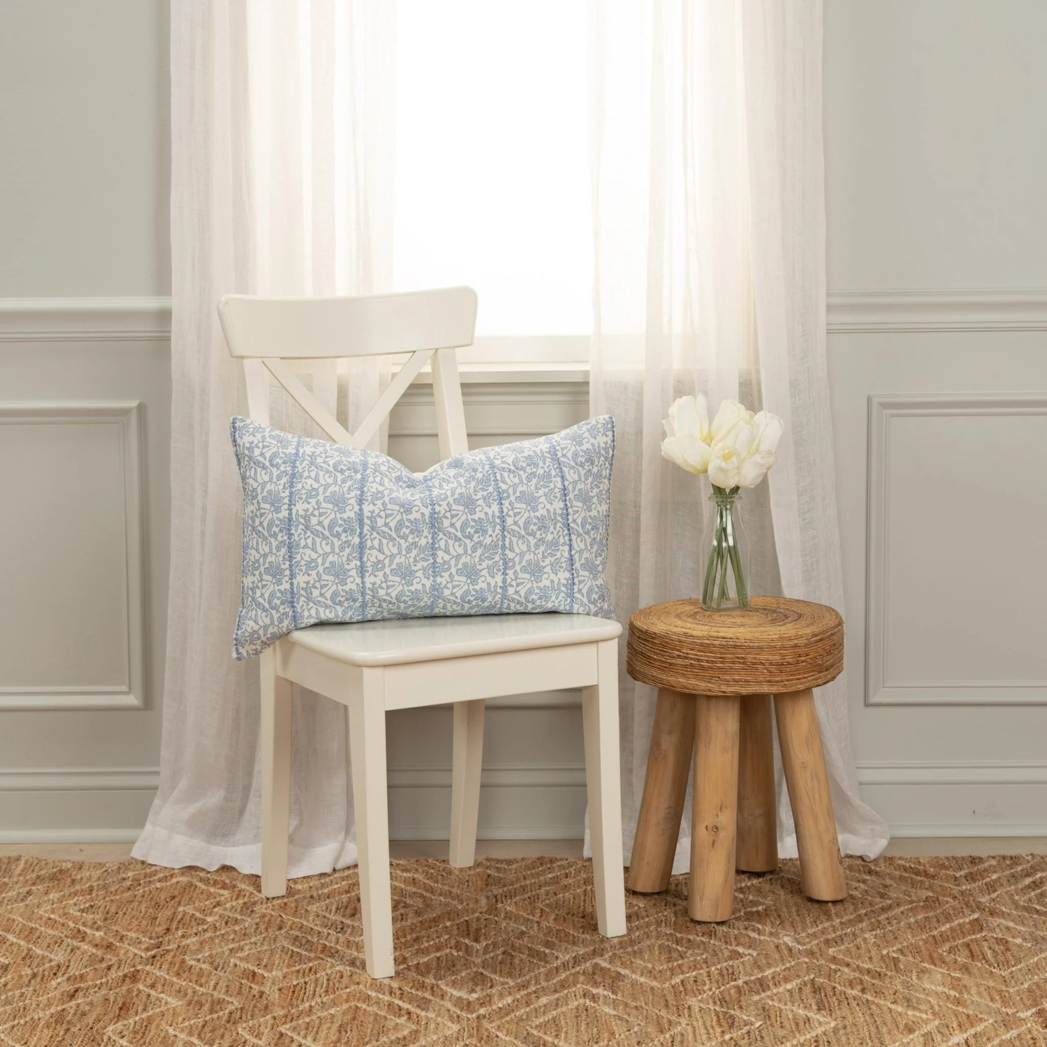 Botanical Pattern Lumbar Pillow