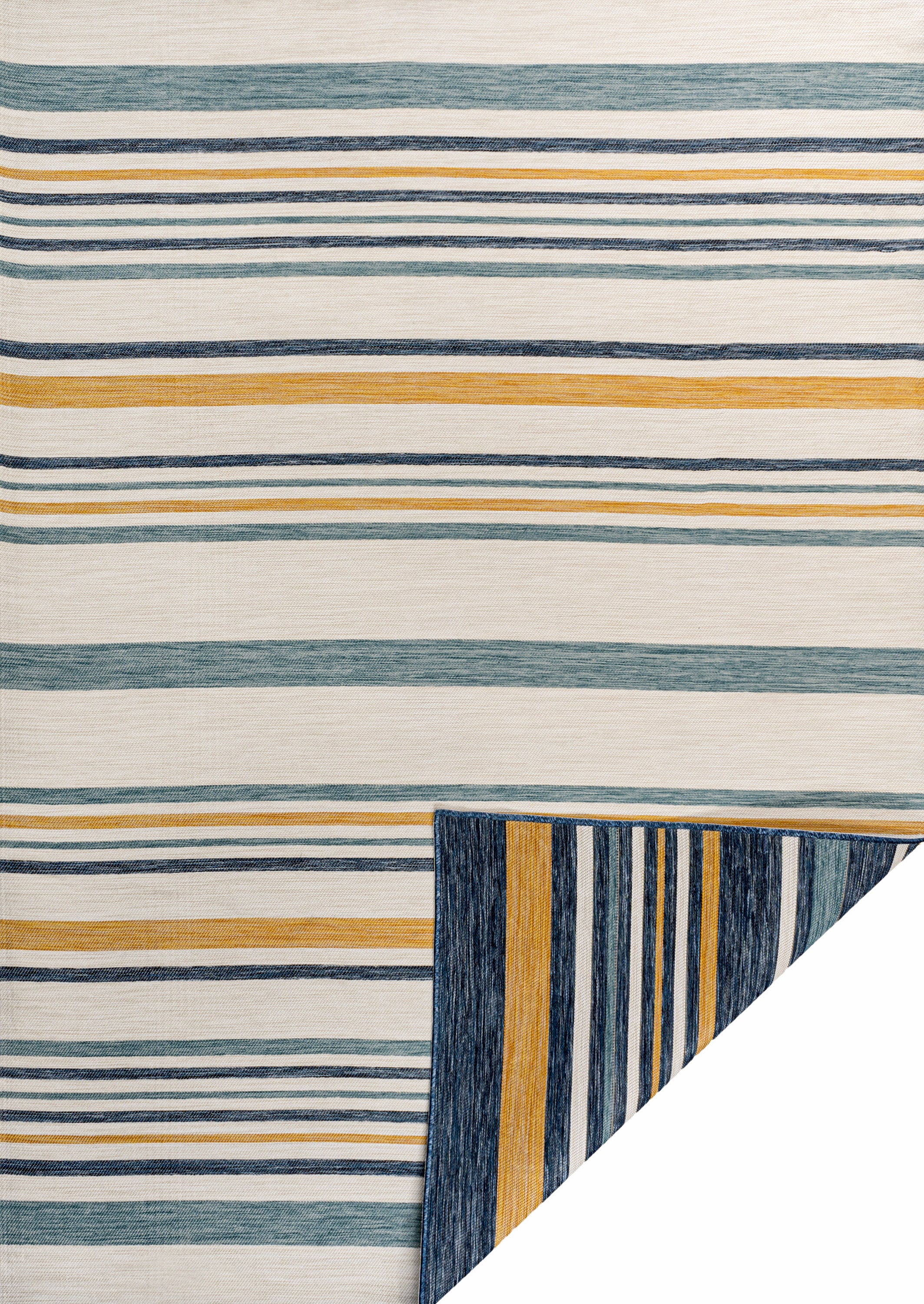 Janus Coastal Stripe Reversible Machine-Washable Indoor/Outdoor Rug