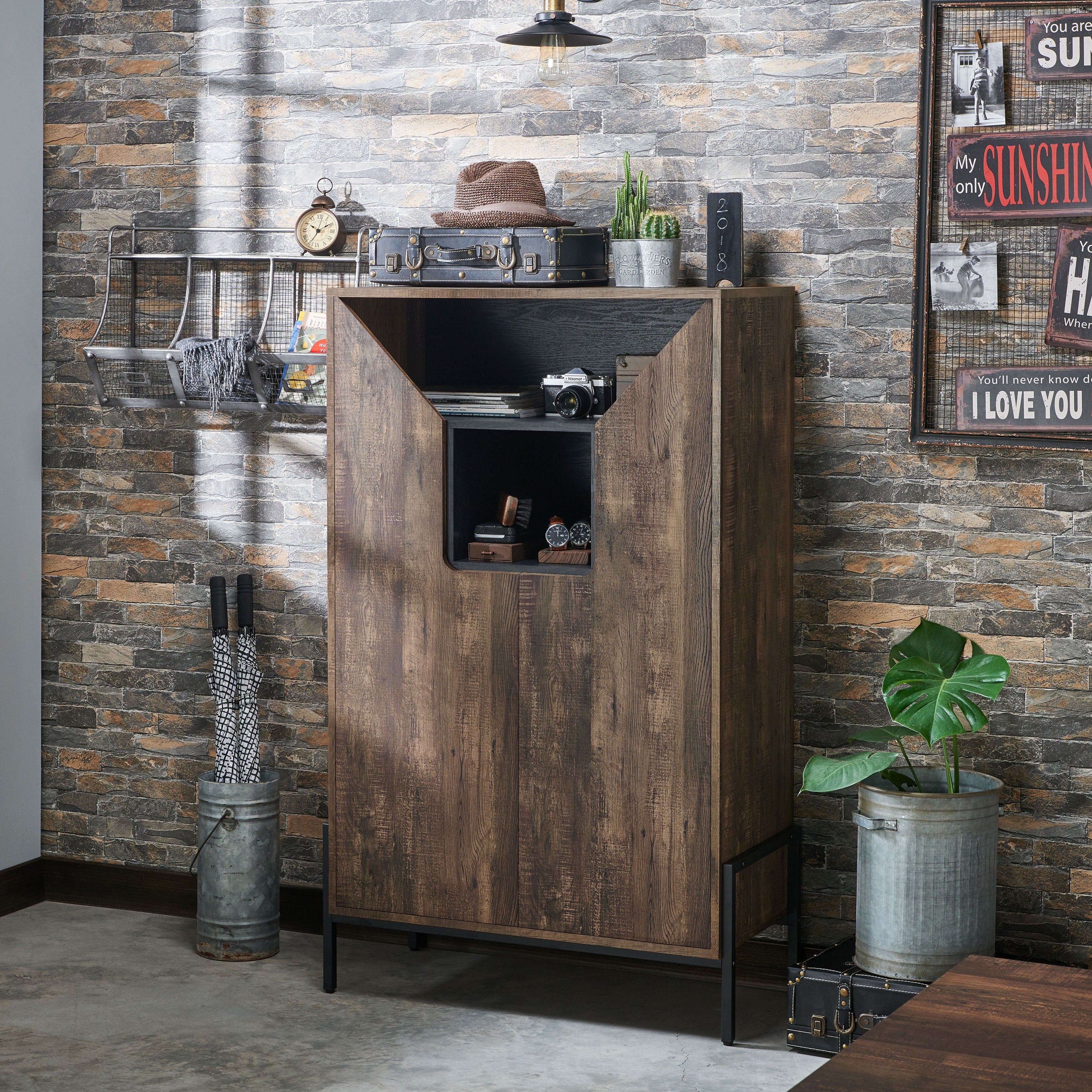 Cassini Rustic 8-shelf Shoe Cabinet by Carbon Loft