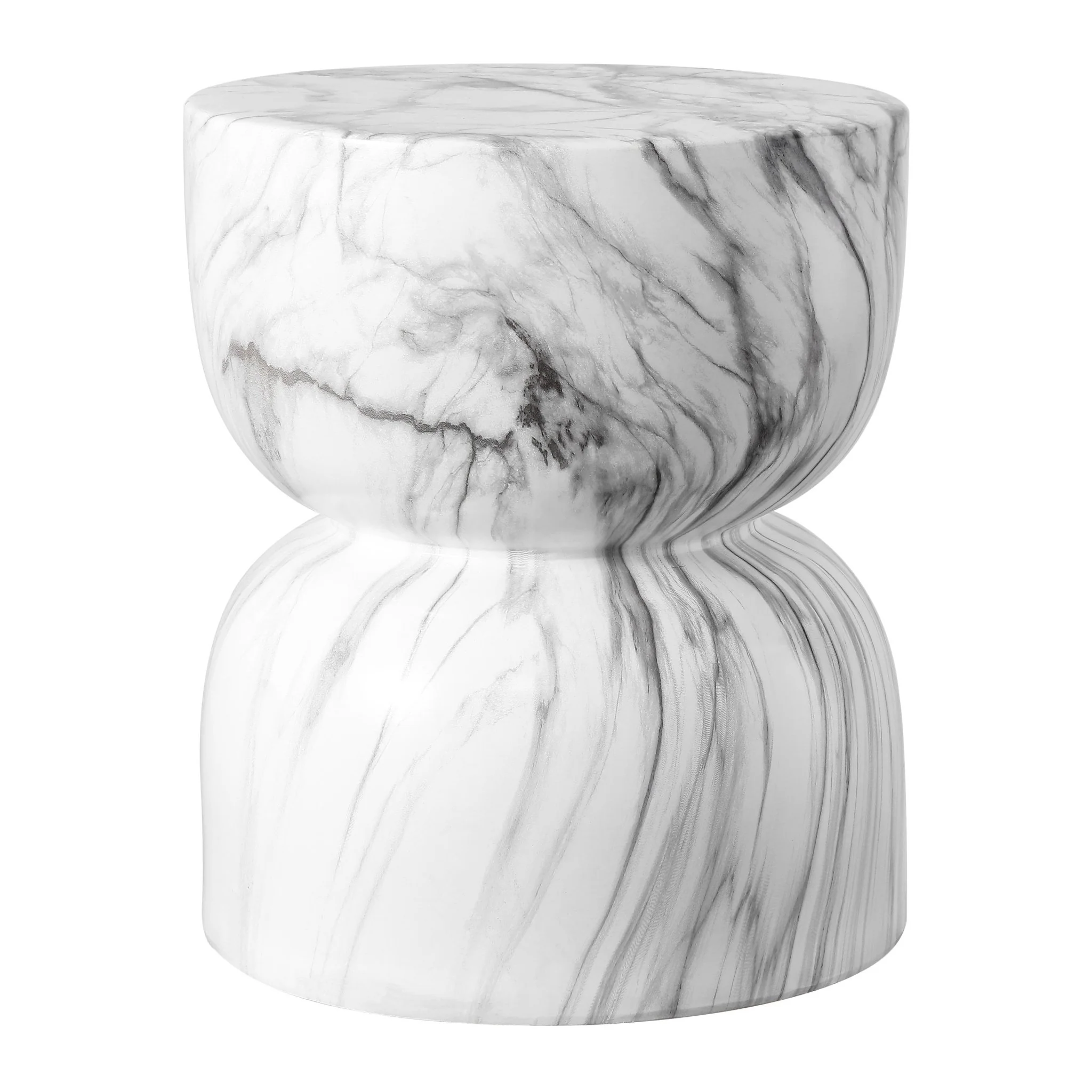 Zakhai Contemporary Modern Marble Glaze Drum Indoor/Outdoor Garden Stool