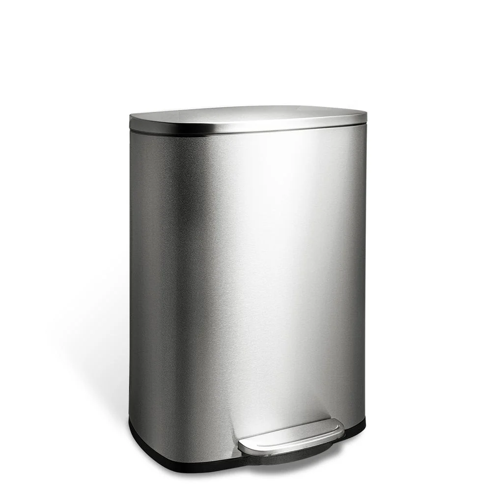 NINESTARS 13.2 Gallon Rectangular Step-On Trash Can