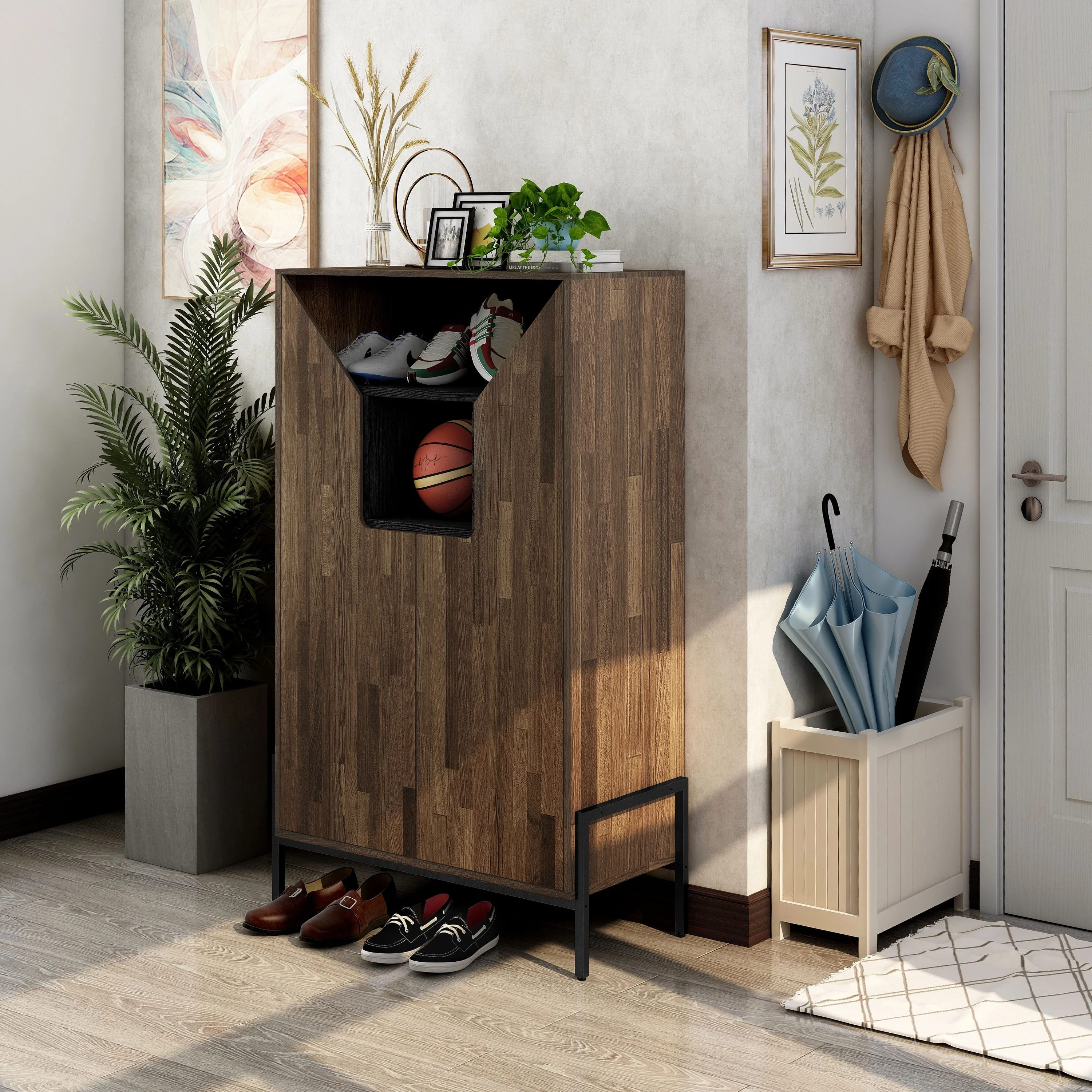 Cassini Rustic 8-shelf Shoe Cabinet by Carbon Loft