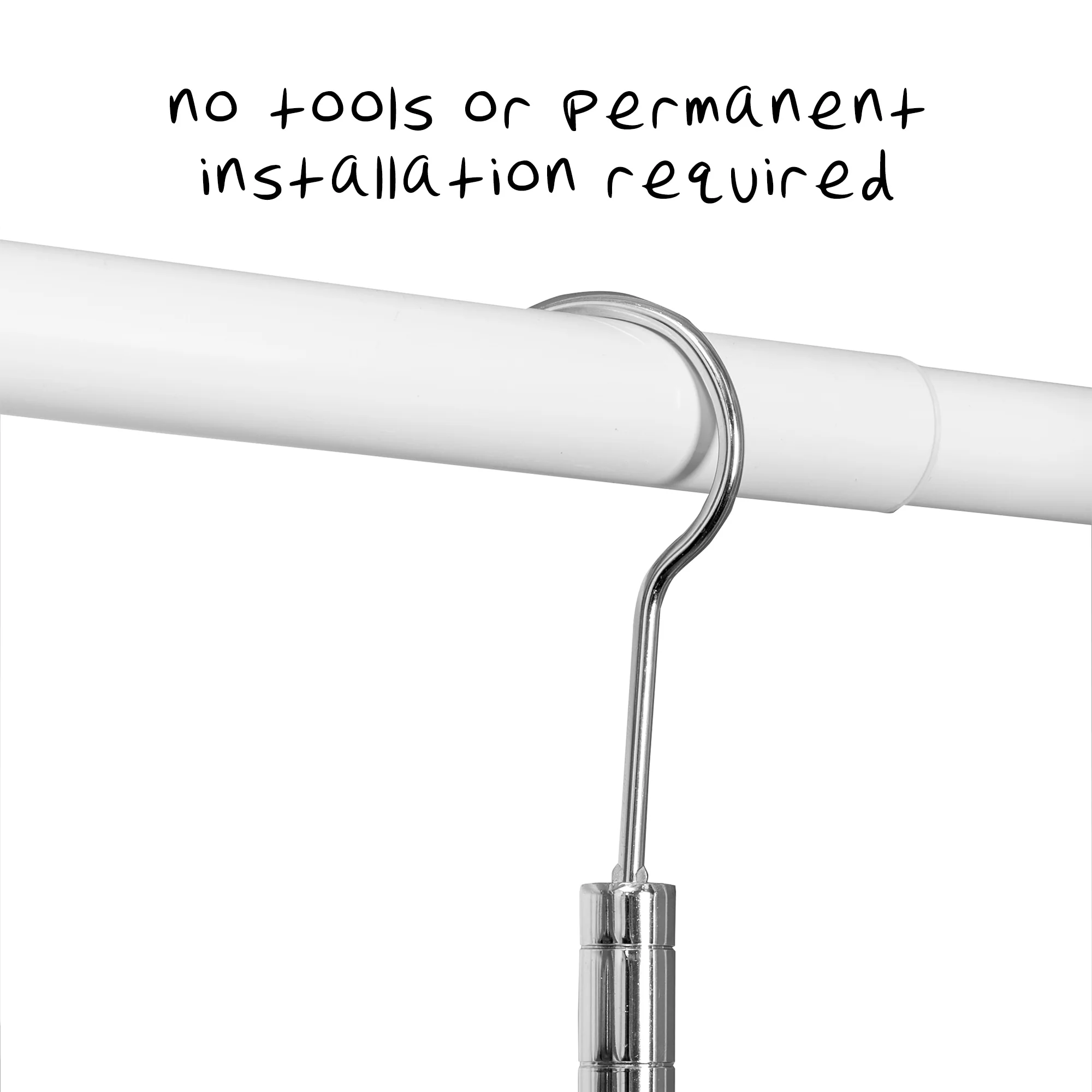 Honey-Can-Do Chrome Adjustable Hanging Closet Rod