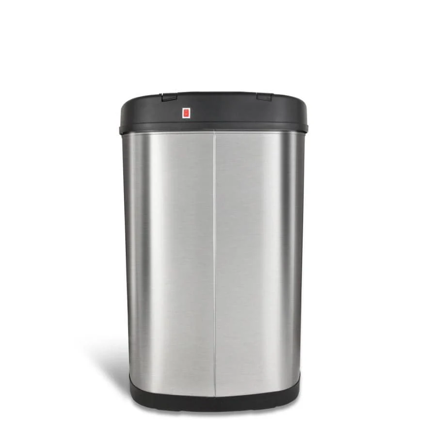 NINESTARS Stainless Steel Dual Compartment Motion Sensor Trash Can 13.2 Gallon DZT-50-13R