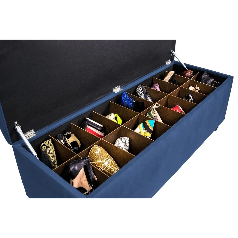 MJL Furniture-Sole Secret Obsession Diamond-tufted Shoe Storage Bench