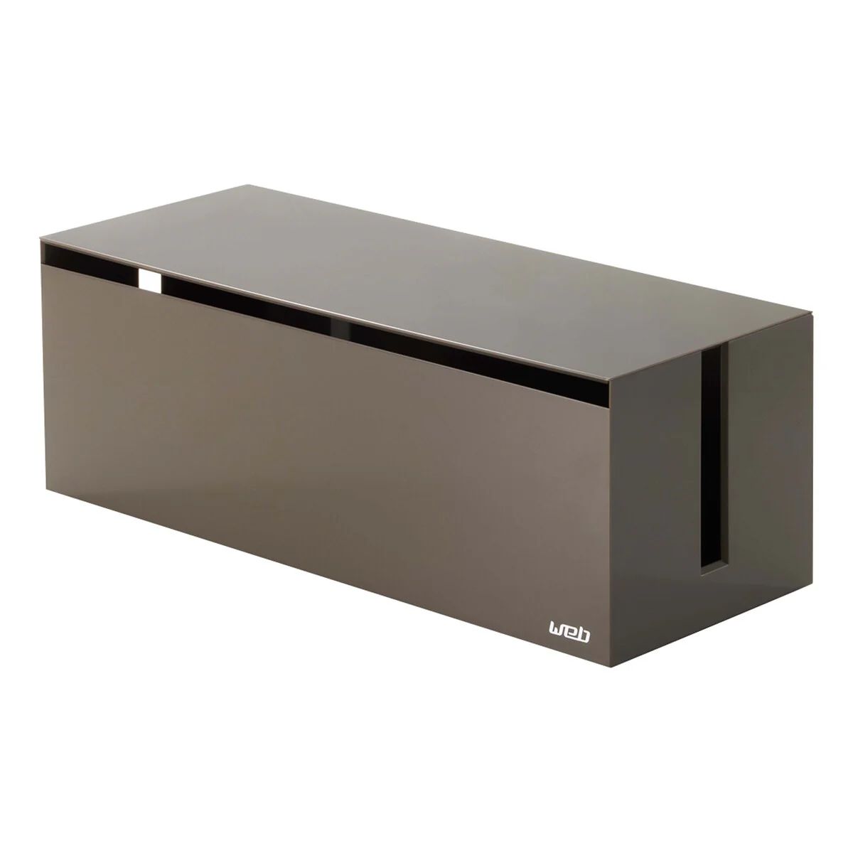 Yamazaki Home Cable Management Box, ABS Plastic, Lid - L 6.1 x W 15.75 x H 5.71 inches