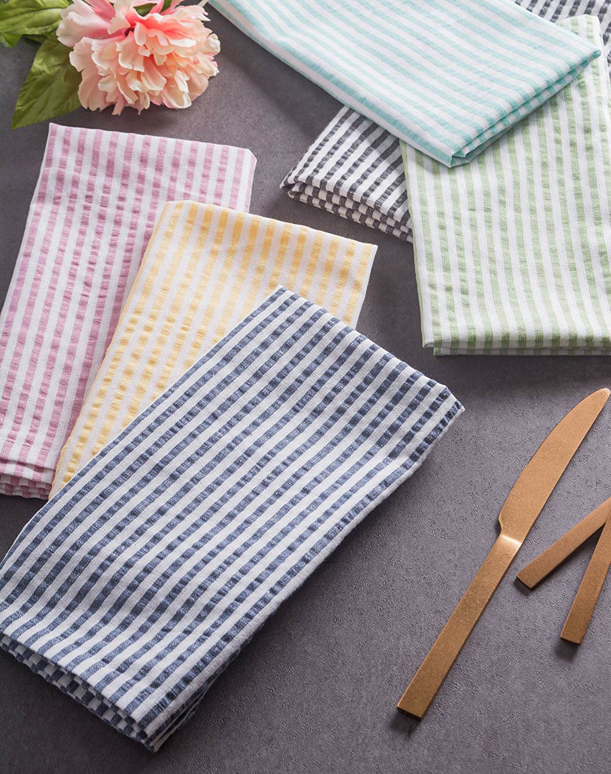 Aqua Seersucker Tablecloth