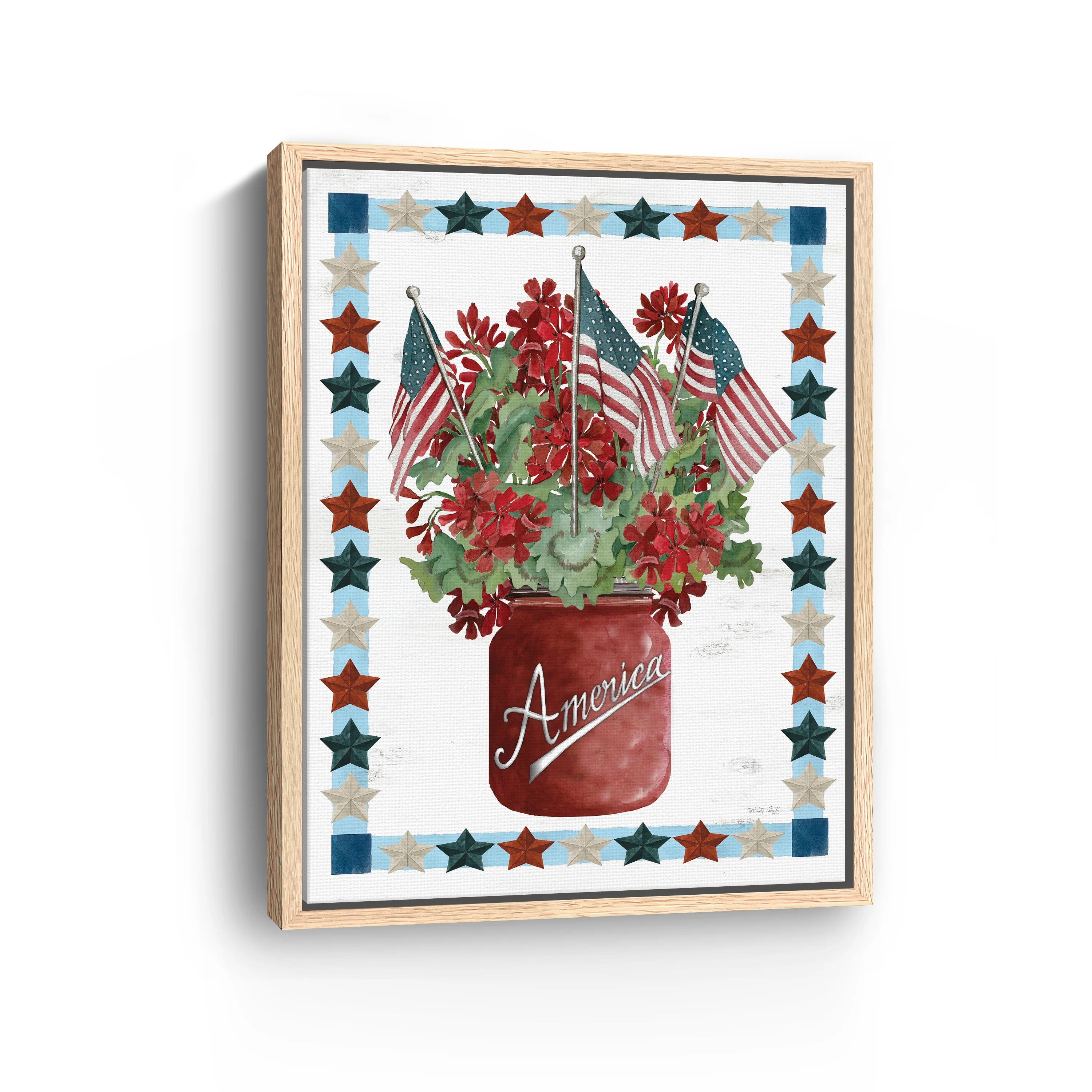 Patriotic Flowers Canvas Giclee