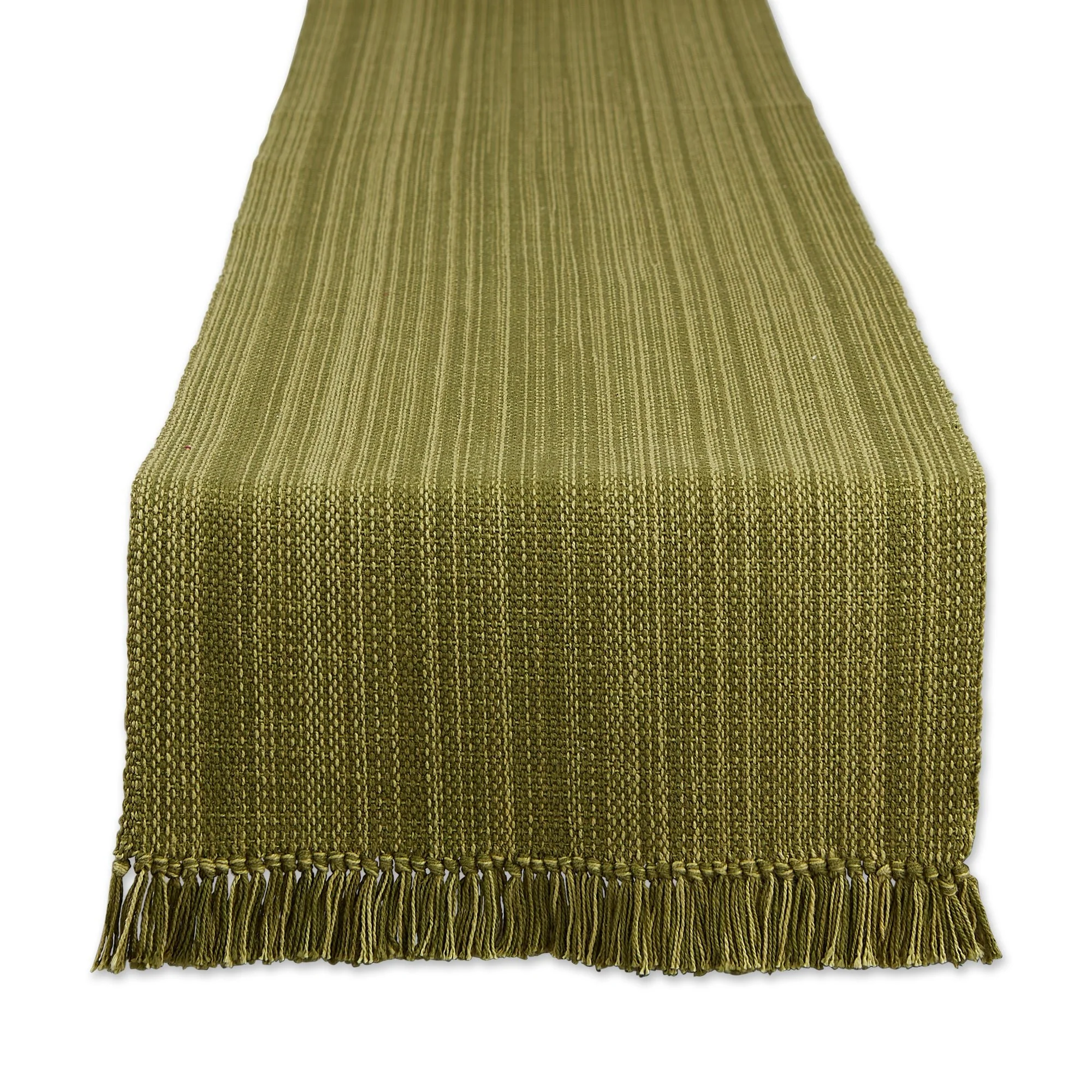 Olive Green Variegated Fringe Table Runner 13X72