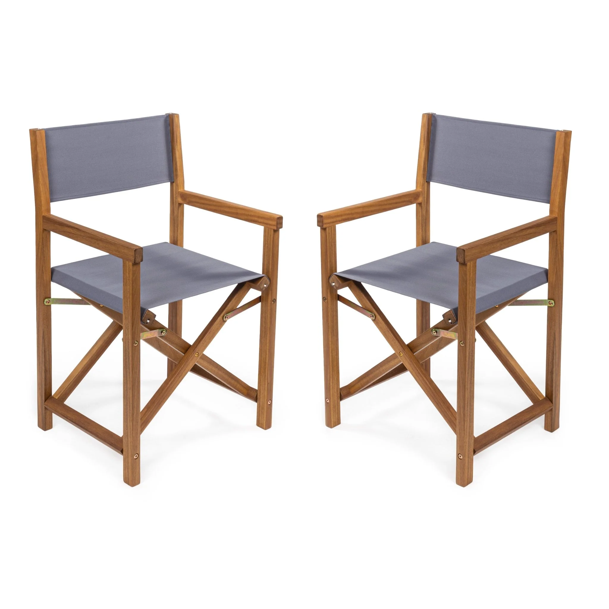 Cukor Outdoor Acacia Wood Folding Director Chairs, Set of 2