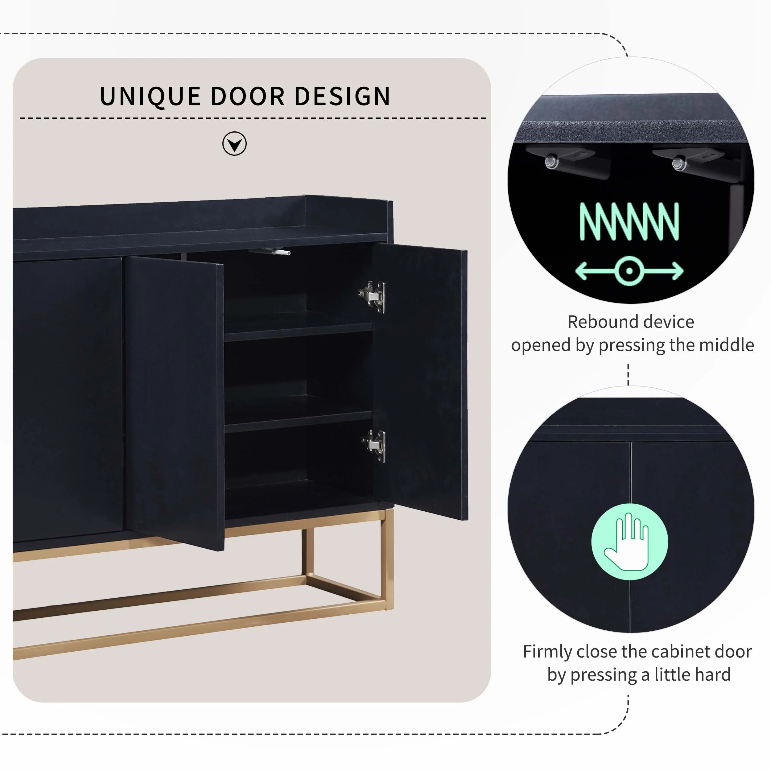 Modern Sideboard Elegant Buffet Cabinet with Large Storage