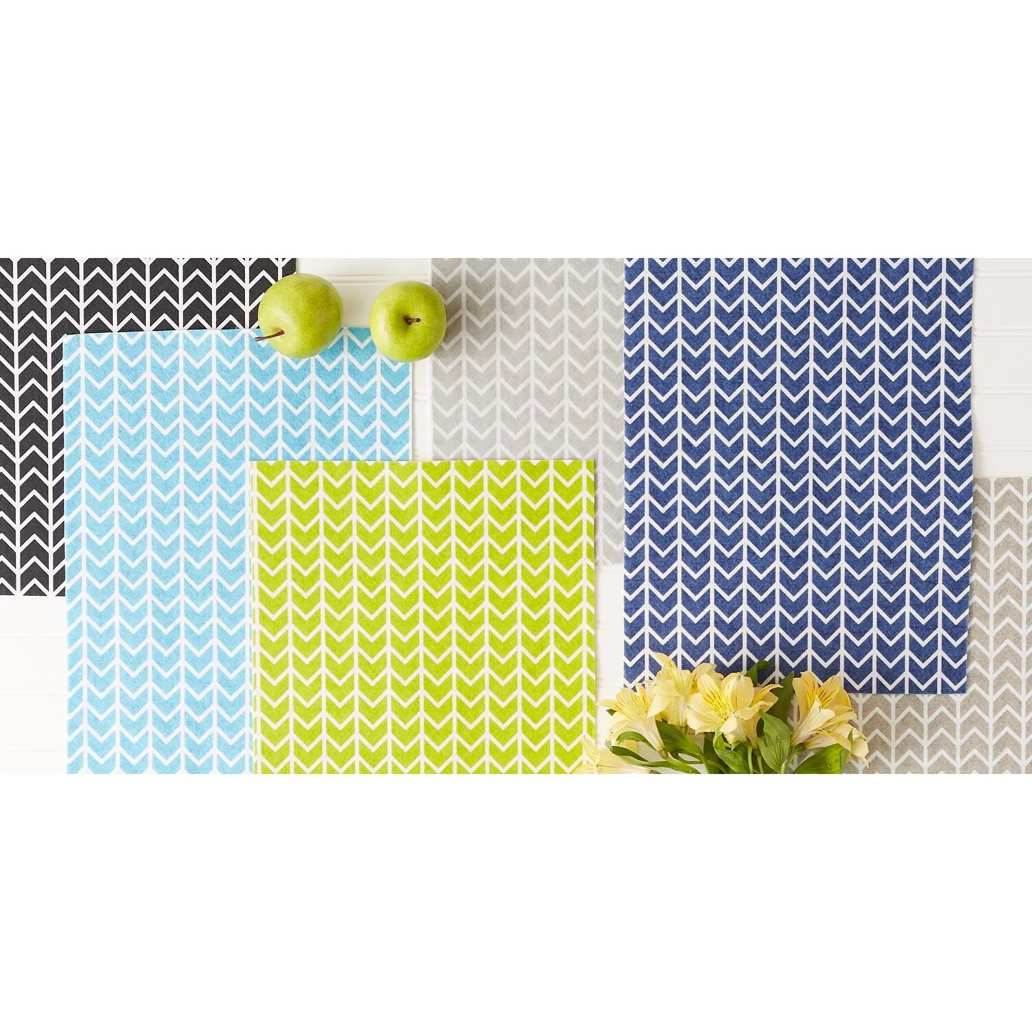 DII Nautical Blue Market Print Fridge Liner (Set of 6)