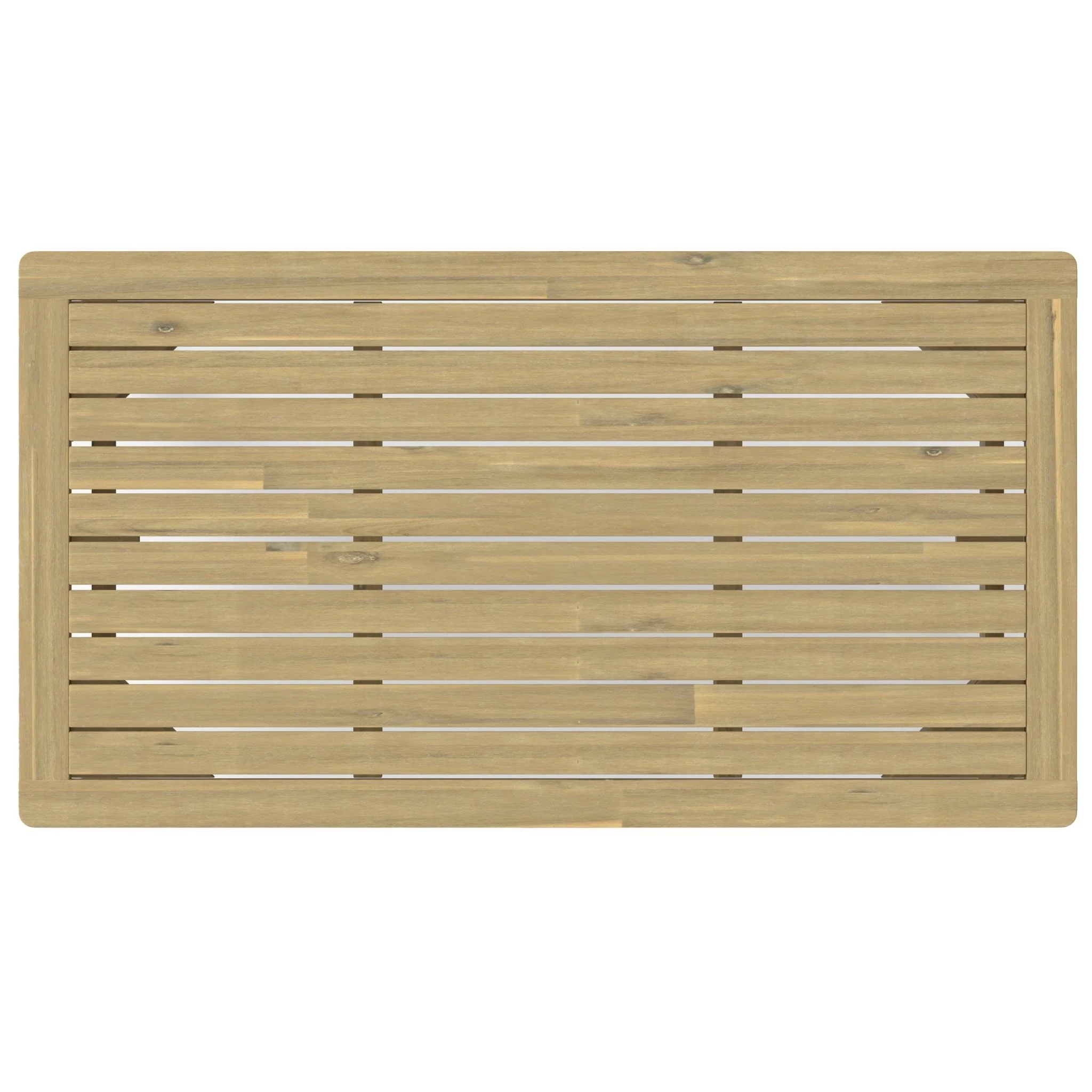 Outdoor Wooden Rectangular Coffee Table with Slatted Top