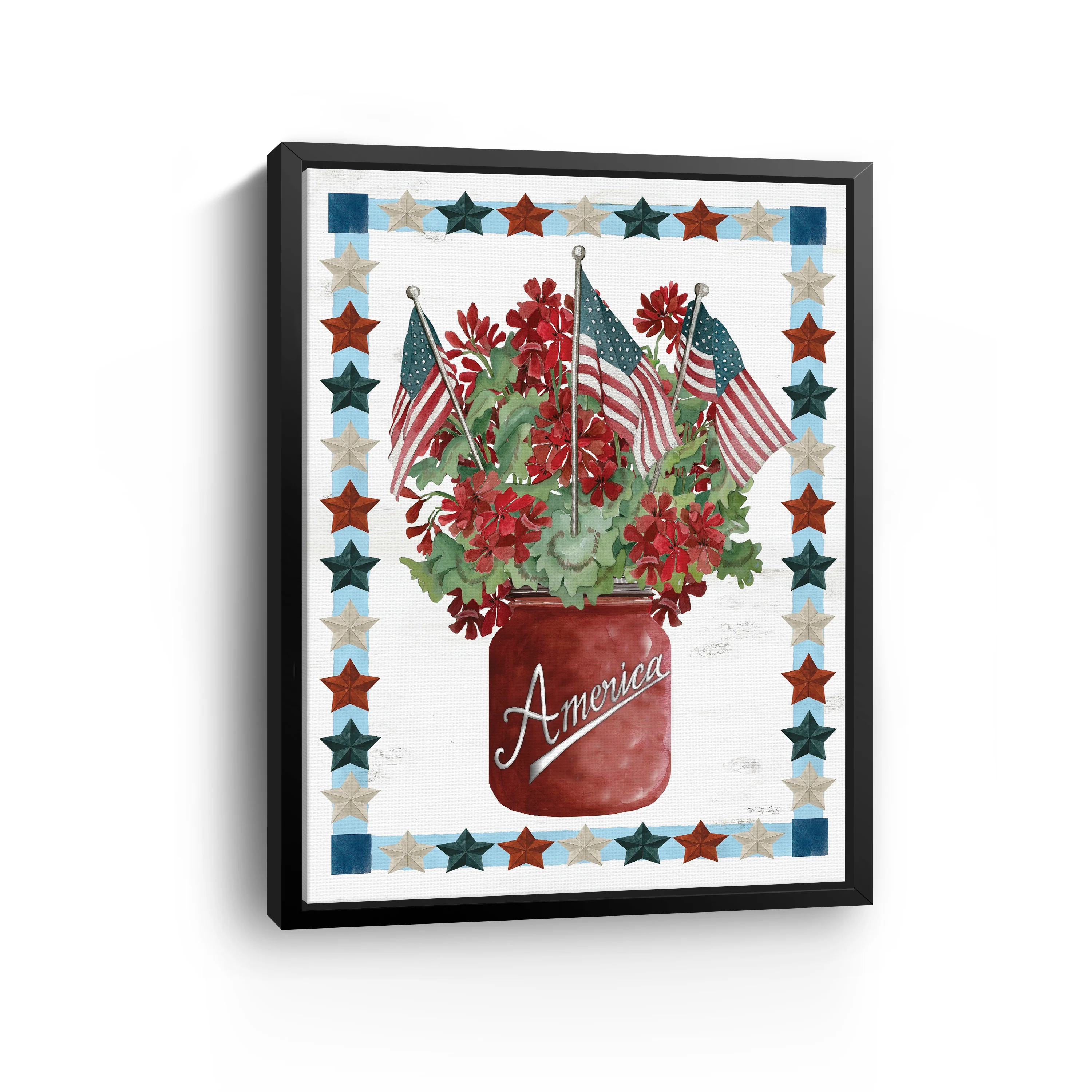 Patriotic Flowers Canvas Giclee