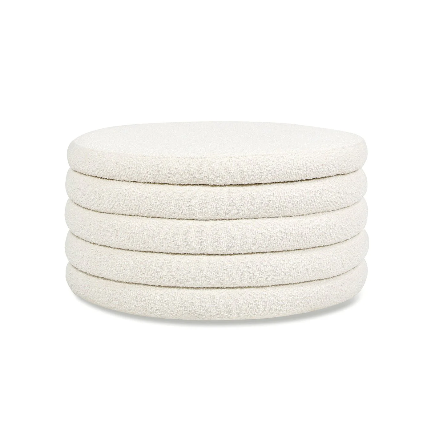 Capstone Round Upholstered Storage Cocktail Ottoman