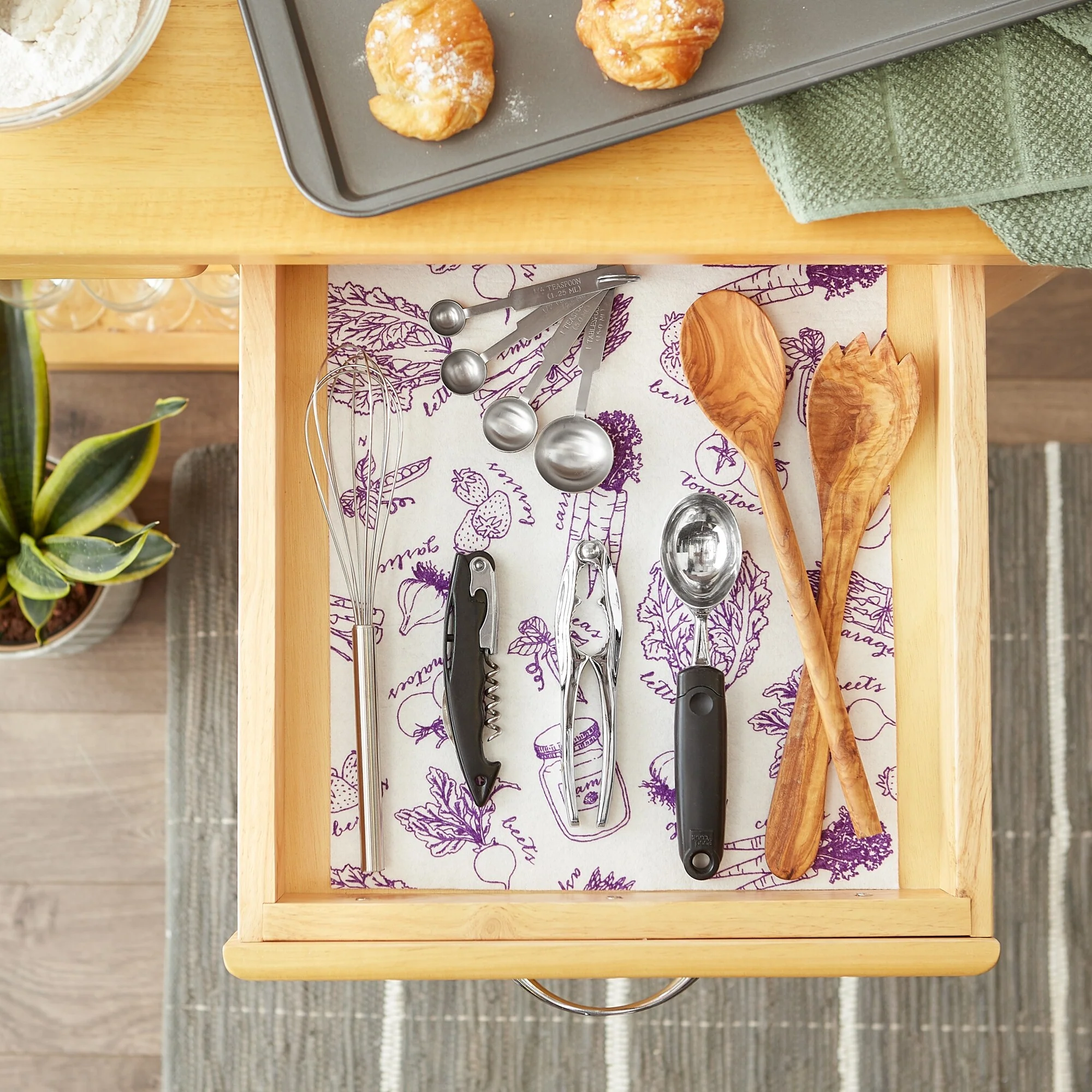 DII Nautical Blue Market Print Fridge Liner (Set of 6)