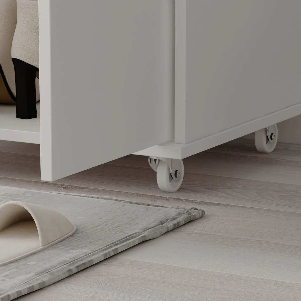 2-Doors 9 Tires Shoes Cabinet With Large Storage Space