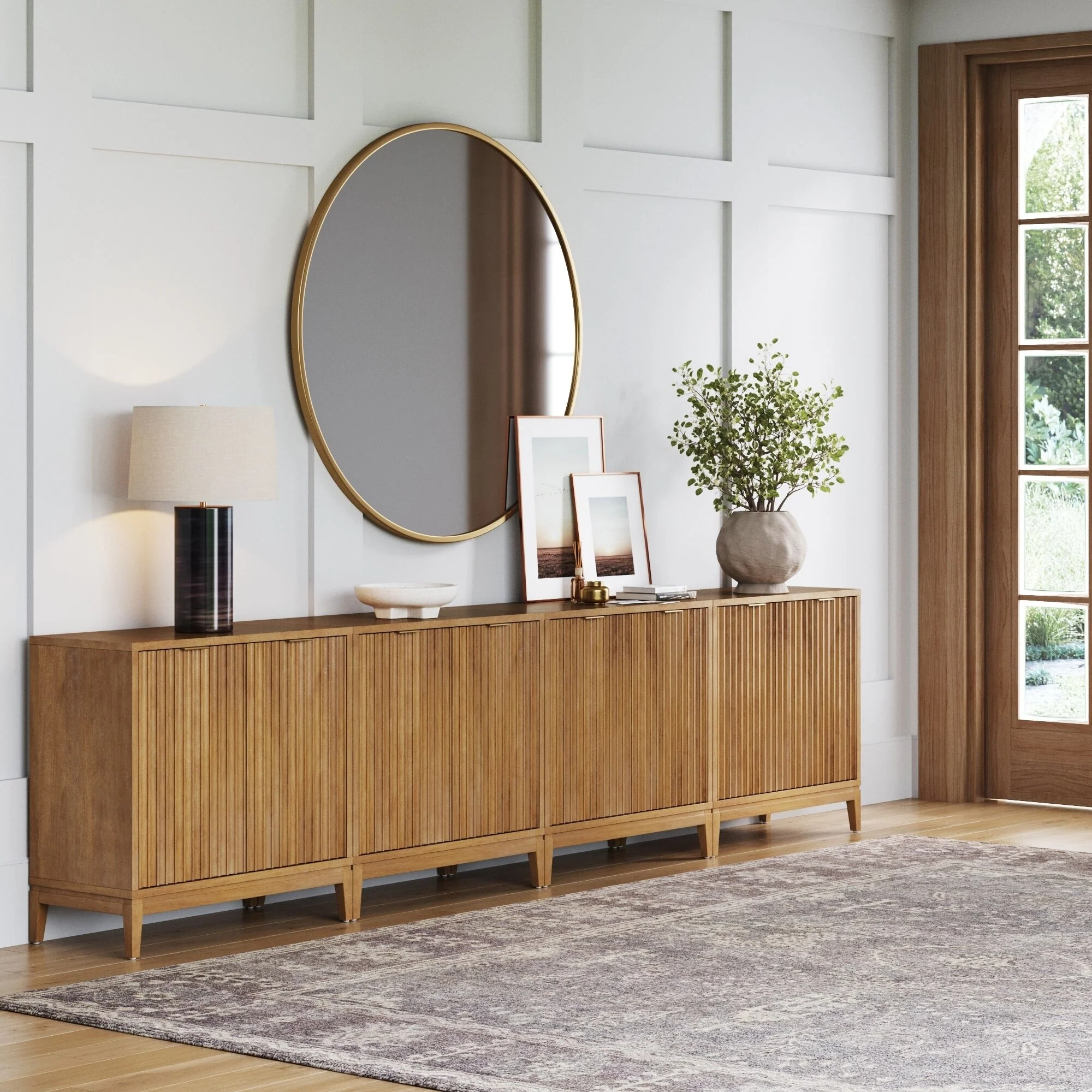 Jasper Modern Sideboard, Kitchen Storage Cabinet with Fluted Doors
