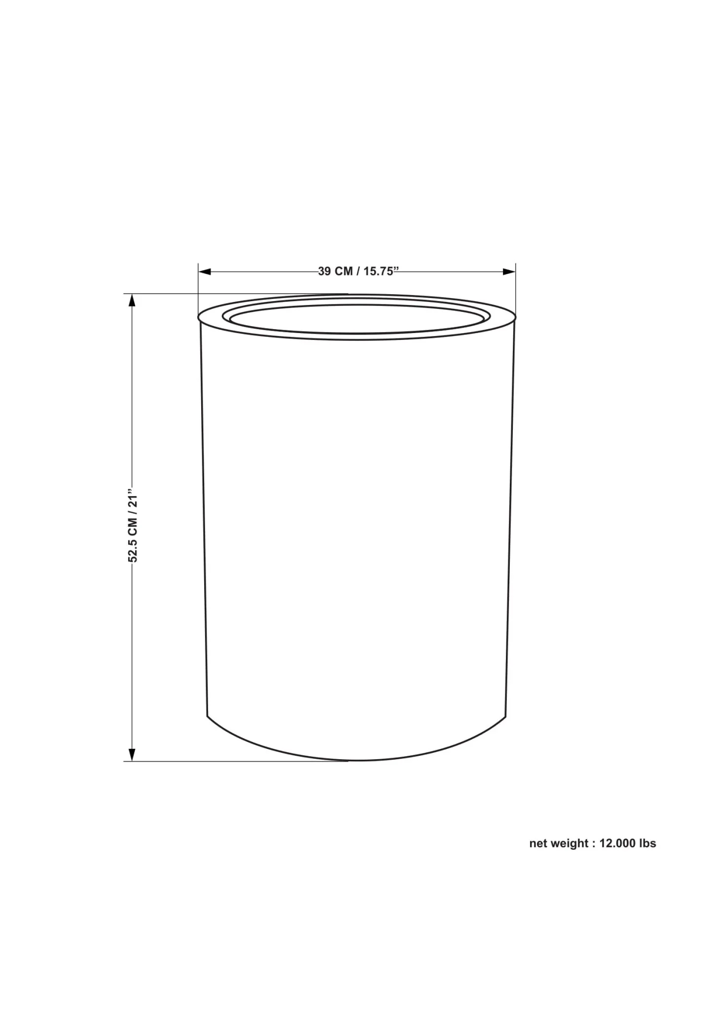 Hyperion Side Table with Round Cylinder Shape