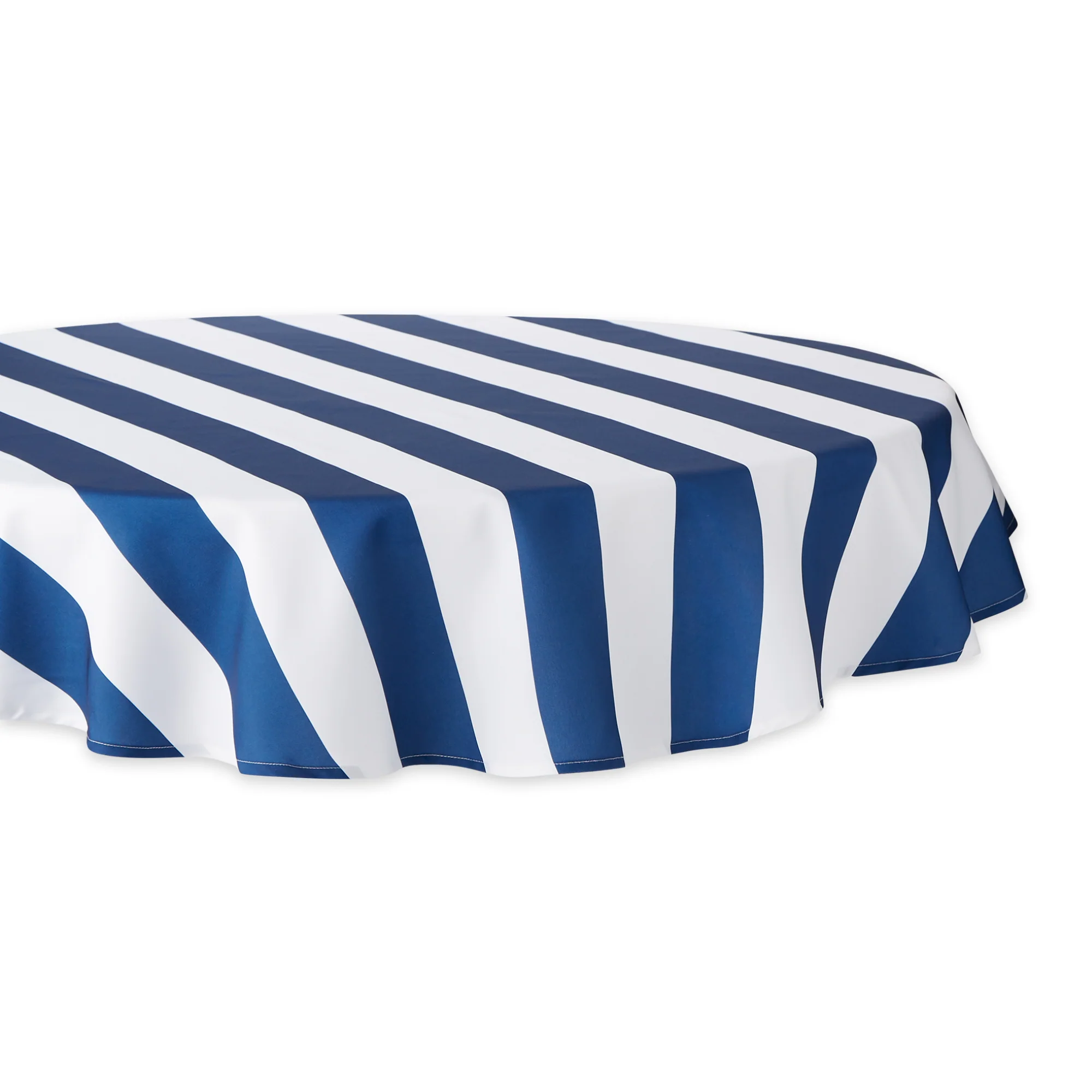 Nautical Blue Cabana Stripe Outdoor Tablecloth