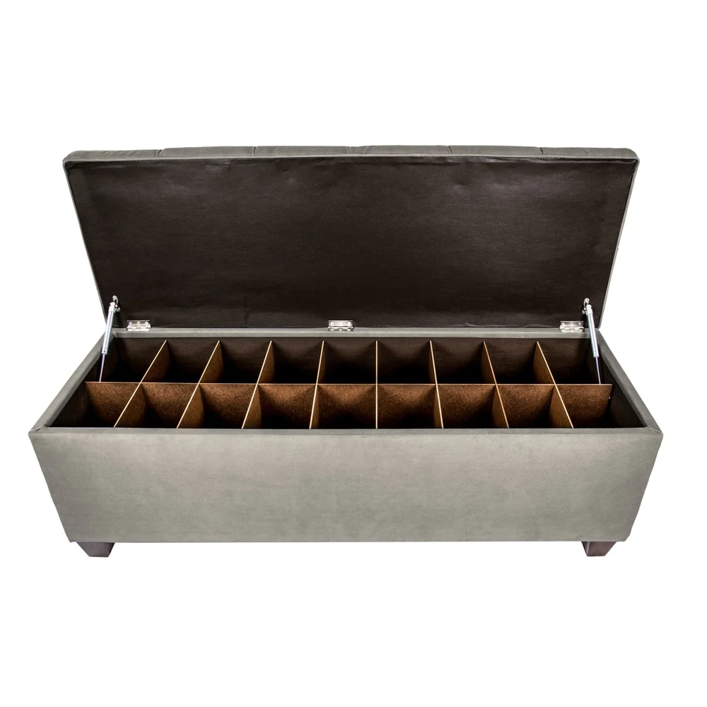 MJL Furniture-Sole Secret Obsession Diamond-tufted Shoe Storage Bench