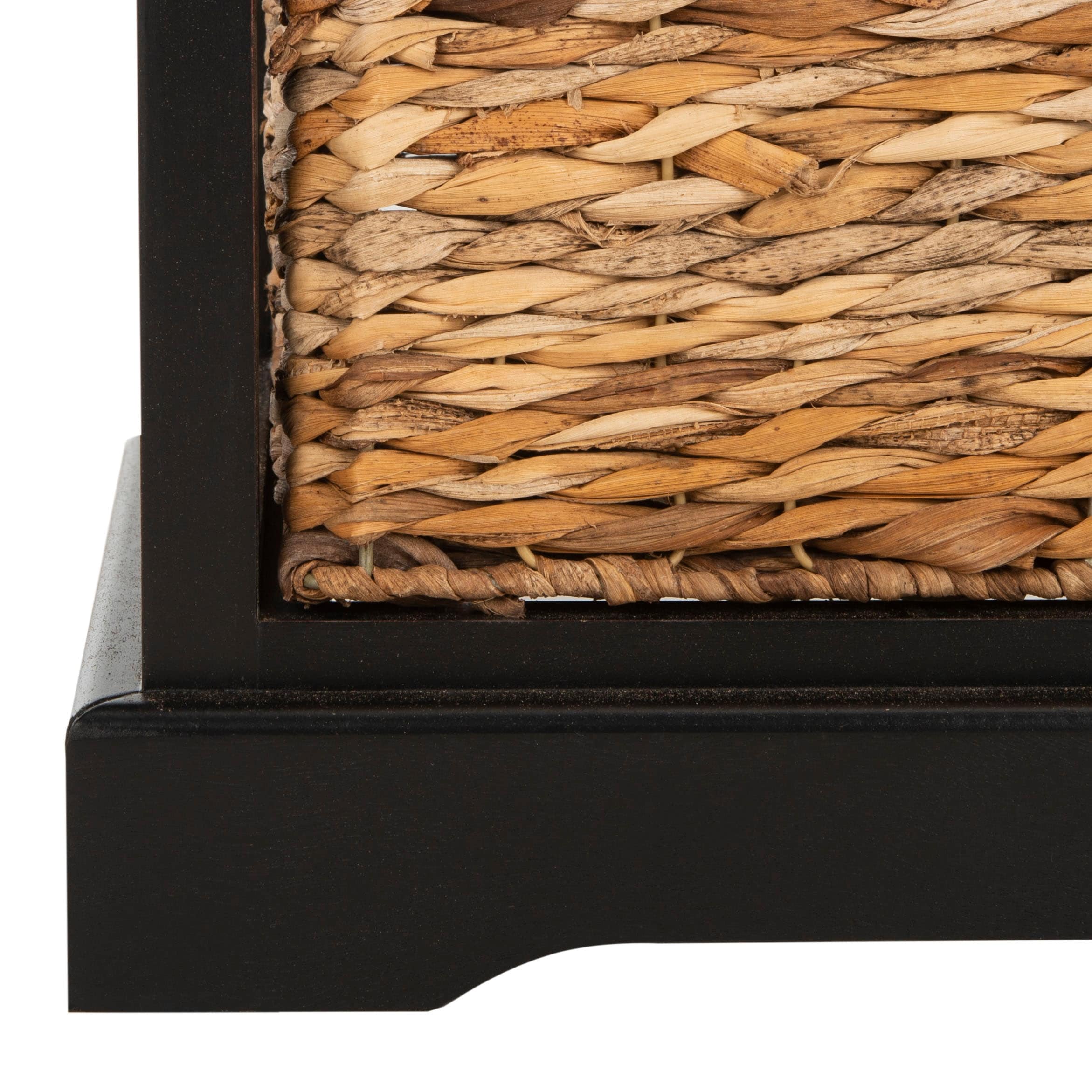 SAFAVIEH Evaline Distressed Black 3 Wicker Basket Storage Unit - 17.3
