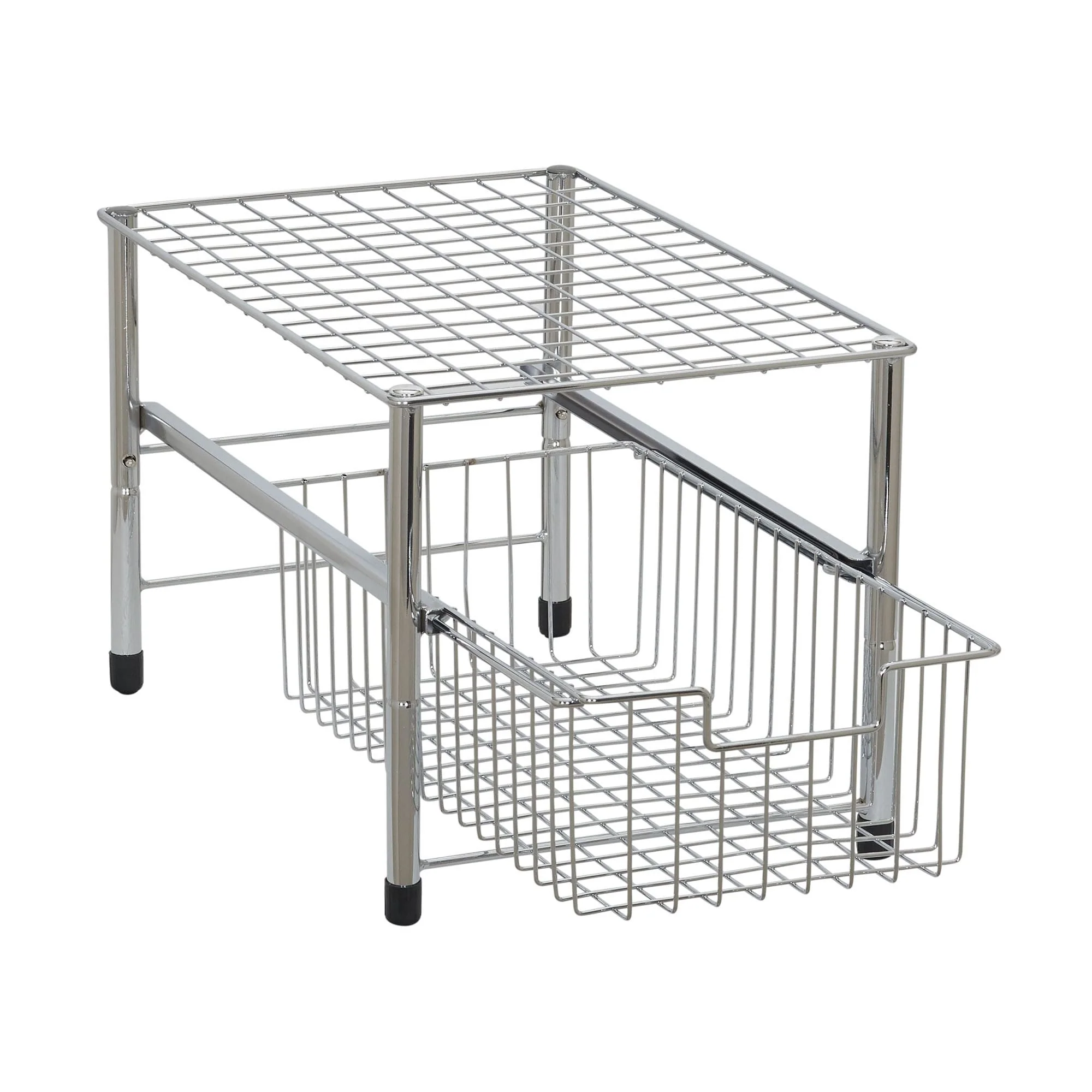 Household Essentials Silver Free Standing Pull Out Cabinet Organizer Shelf