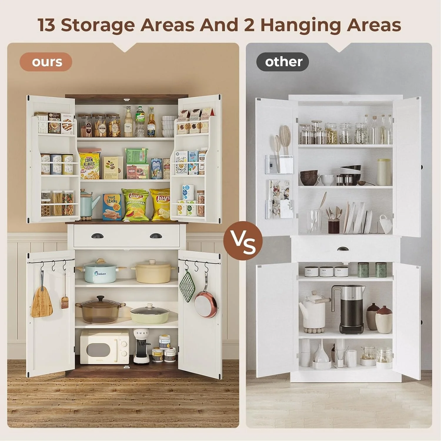 Farmhouse Kitchen Storage Cabinet Pantry Cabinet Home Bar