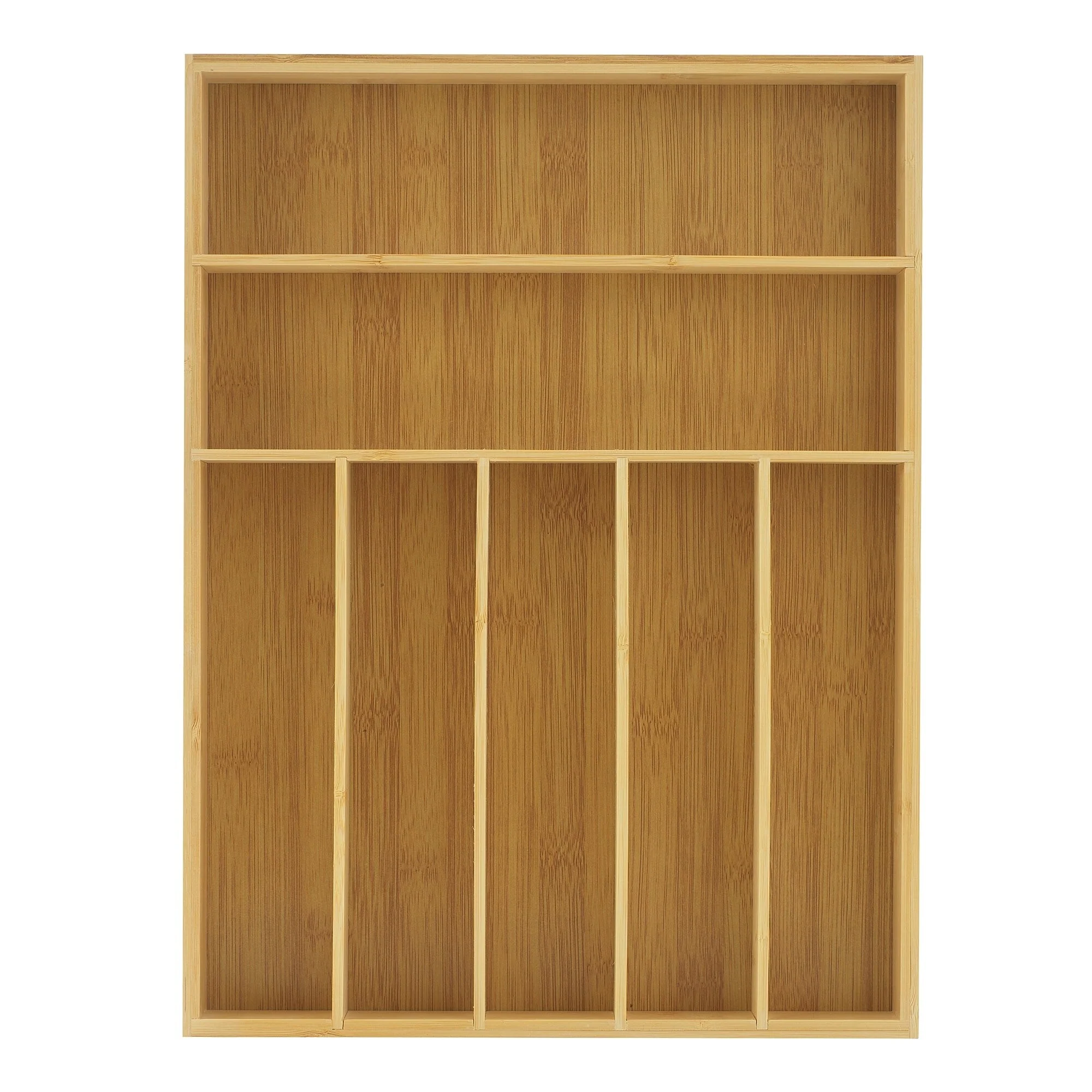 JoyJolt 7 Compartment Bamboo Drawer Organizer