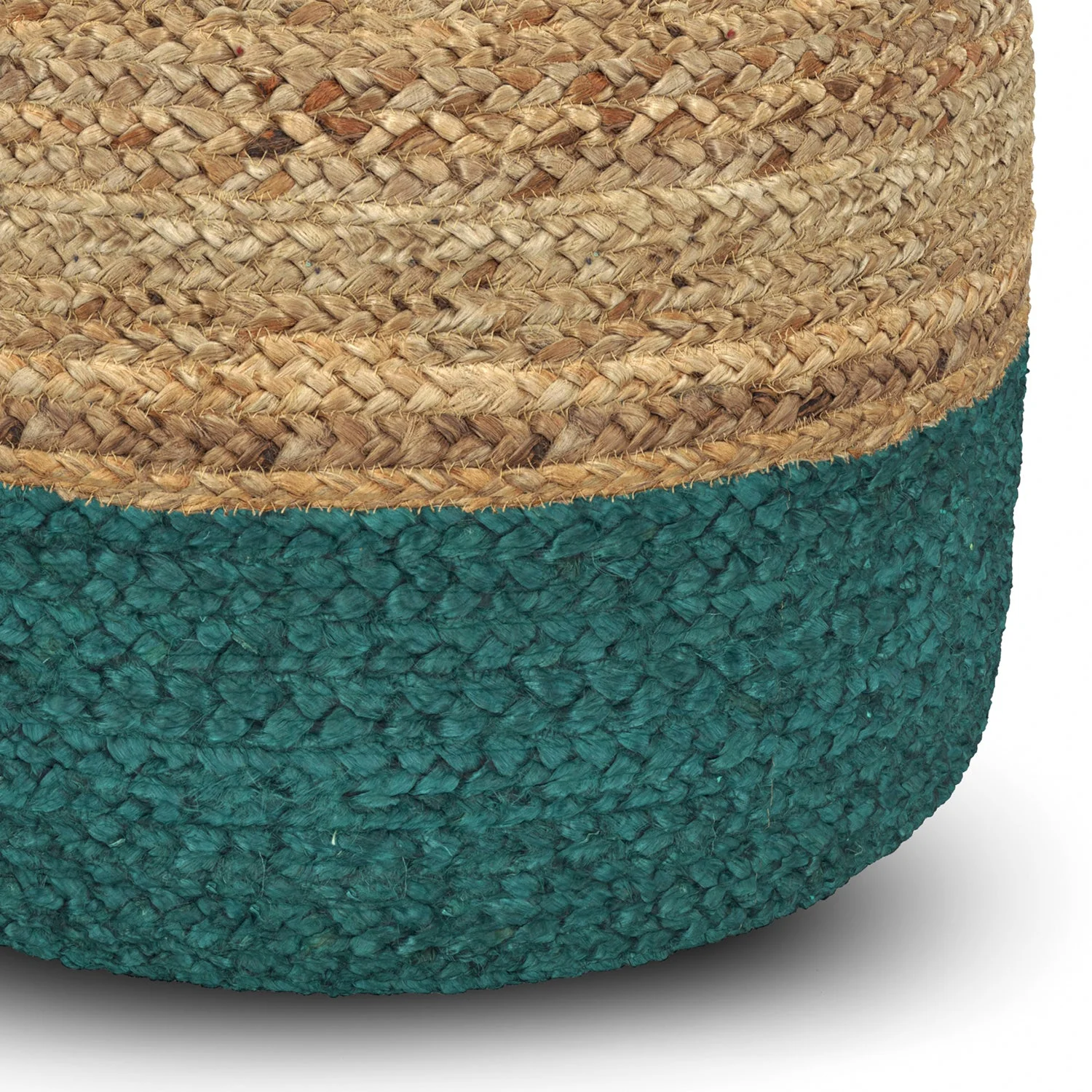 Blissara Multi-functional Round Pouf with Braided Jute